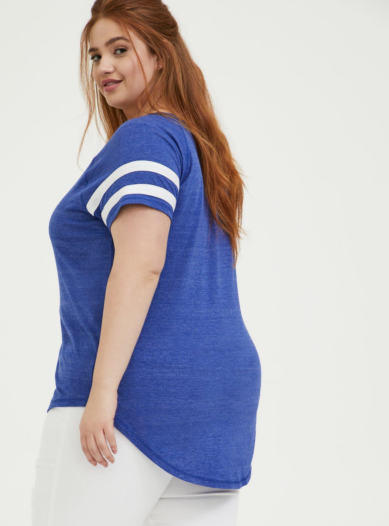 Plus Size - Split Neck Tank - Cotton MLB New York Mets Blue - Torrid