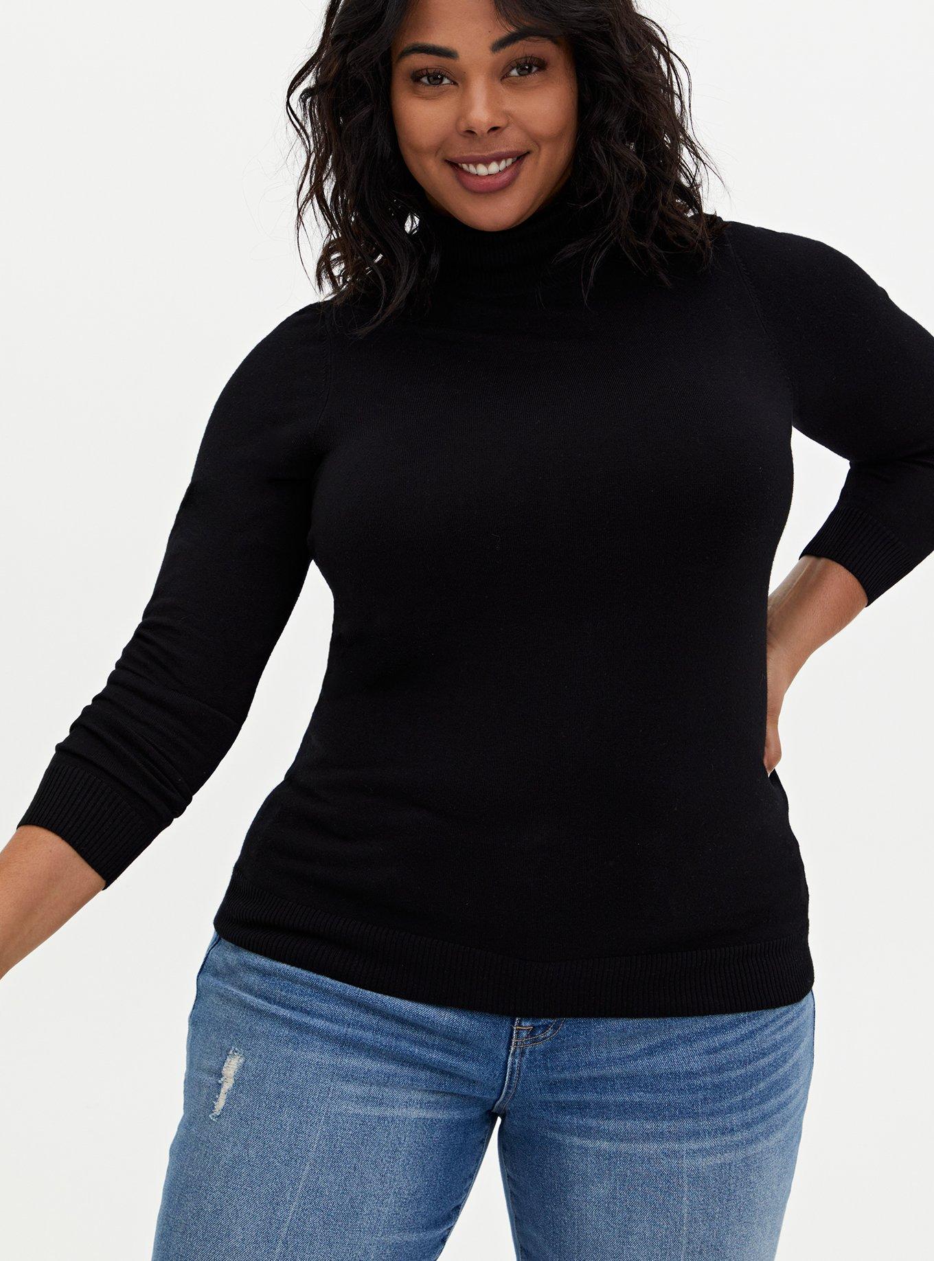 Plus Size - Ribbed Pullover Turtle Neck Sweater - Torrid