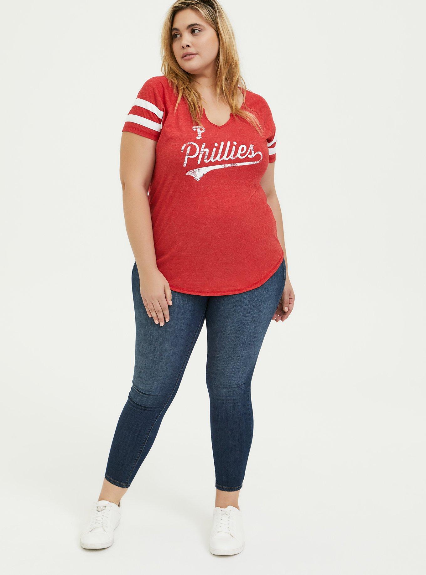 Plus Size MLB Philadelphia Phillies Red Triblend Tee Torrid