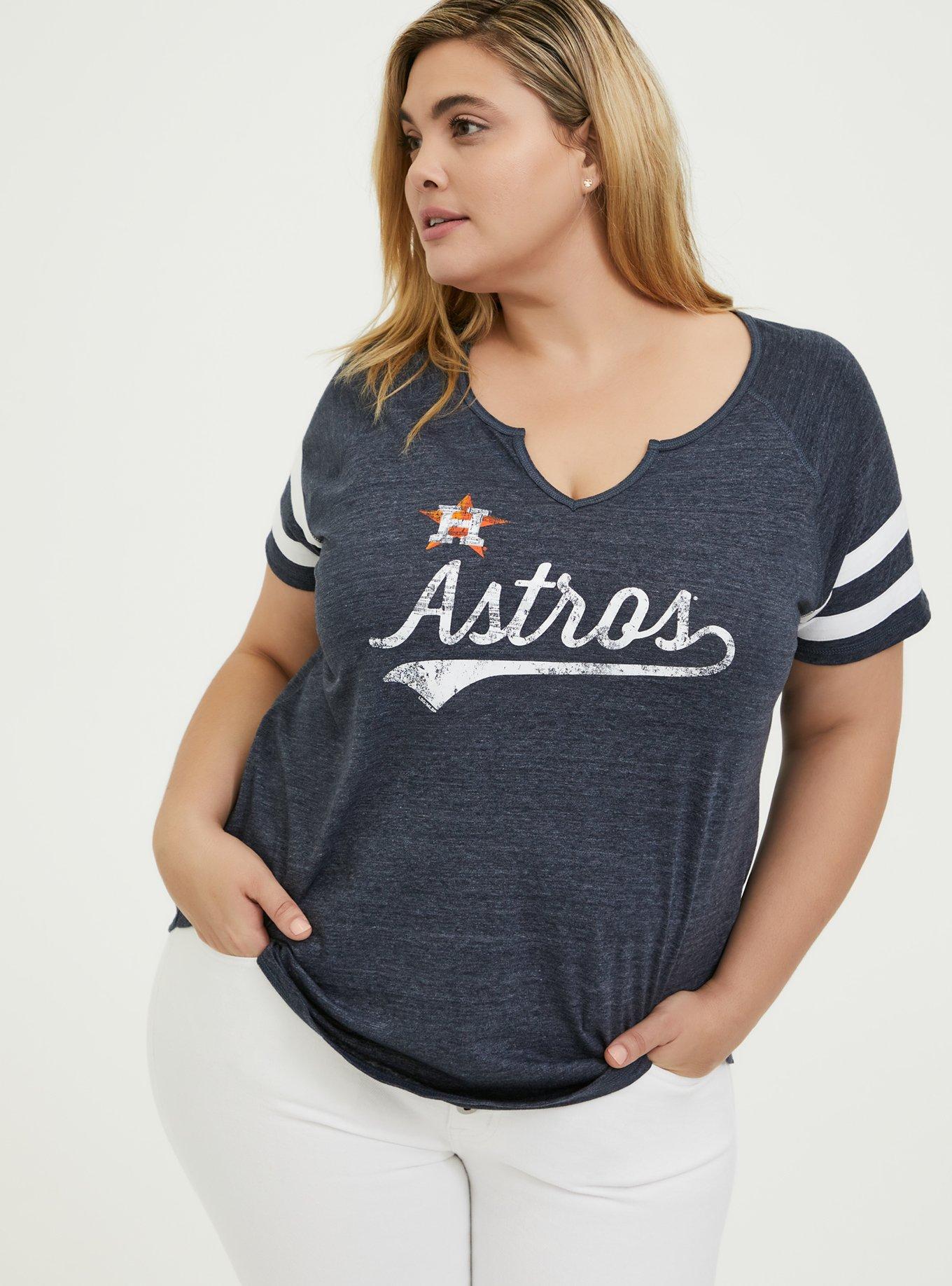 Houston Astros Women's Plus Size Raglan T-Shirt - Navy