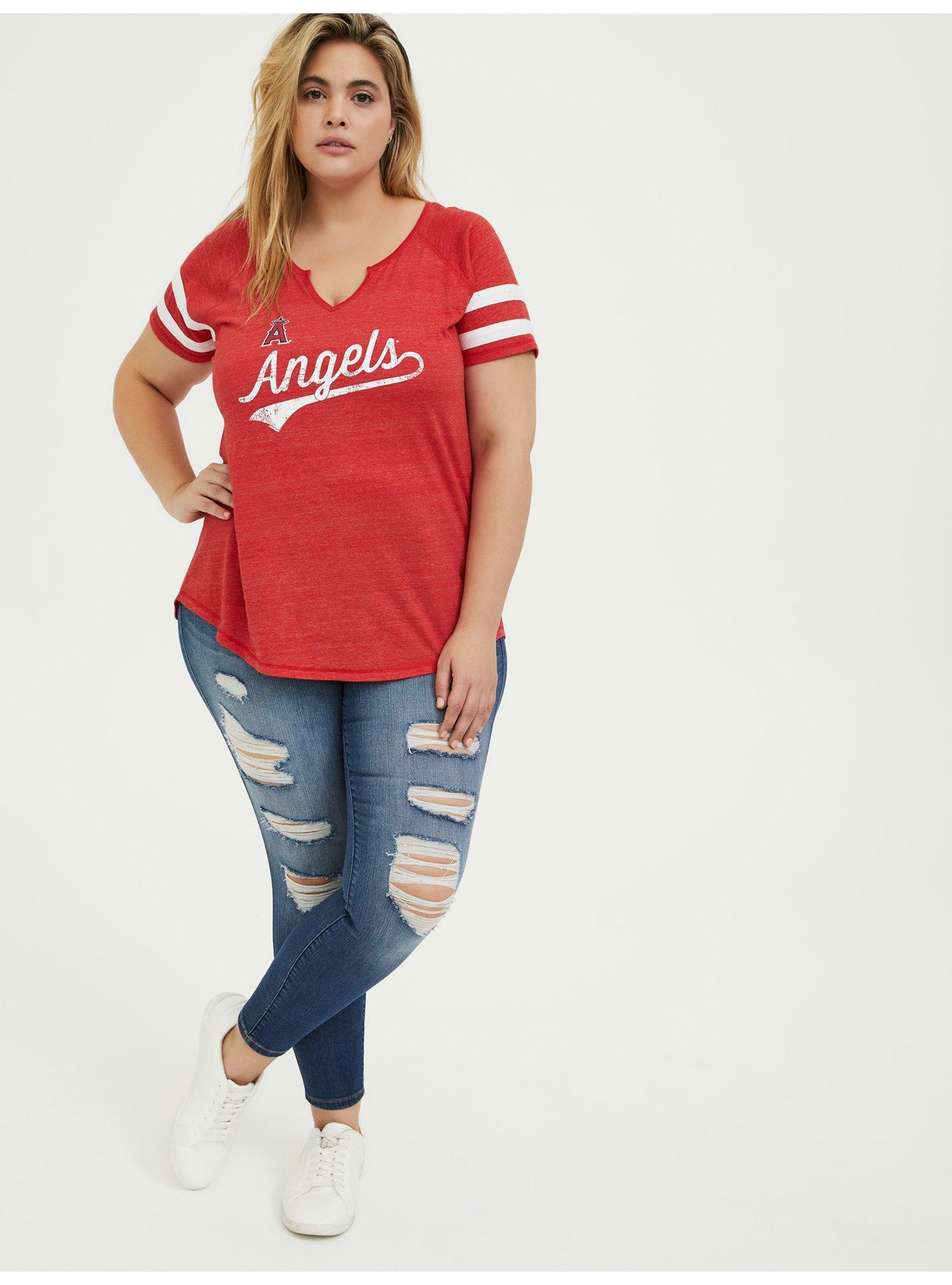 Plus Size MLB Los Angeles Angels Red Triblend Tee Torrid