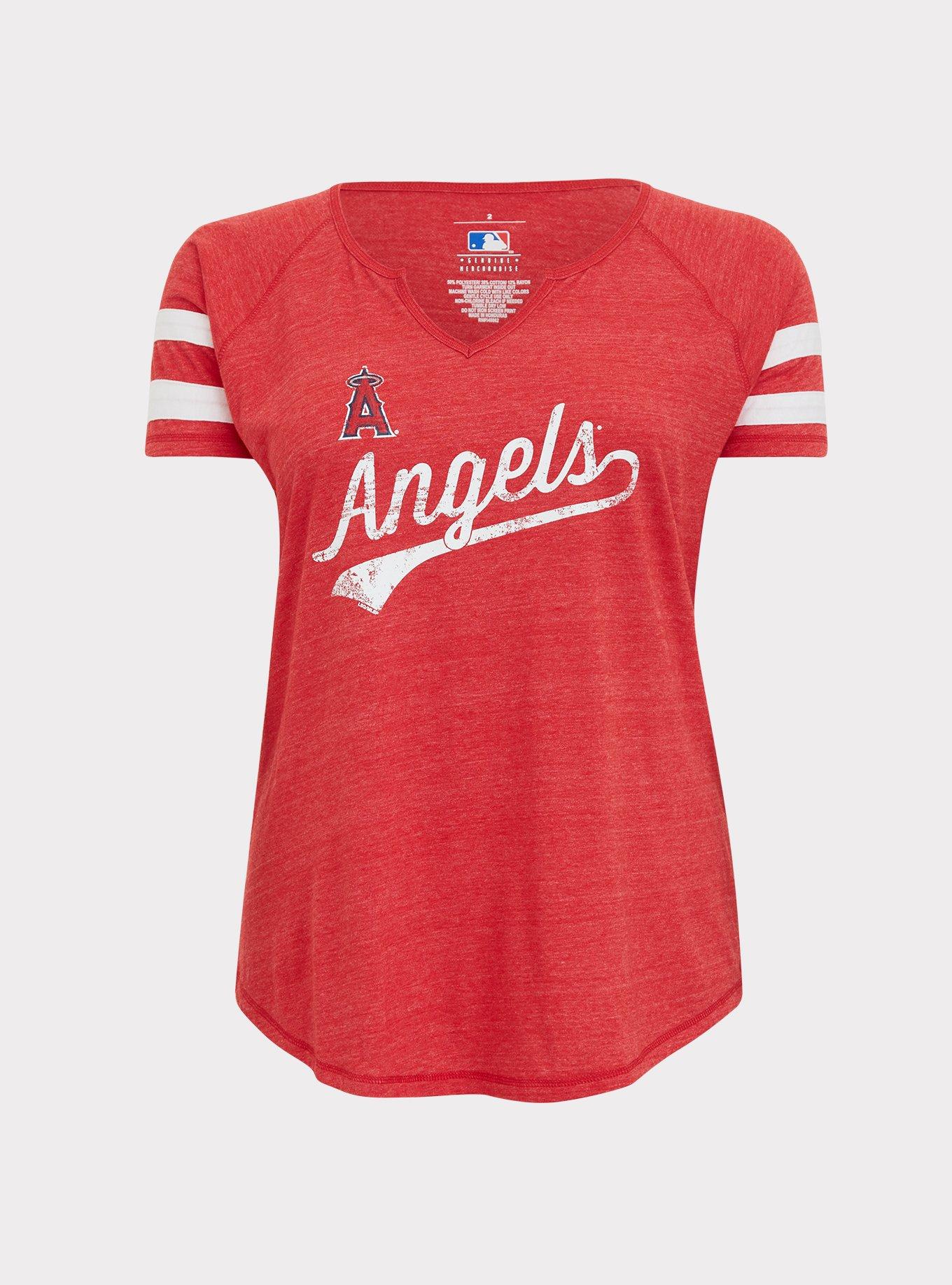 Plus Size MLB Los Angeles Angels Red Triblend Tee Torrid