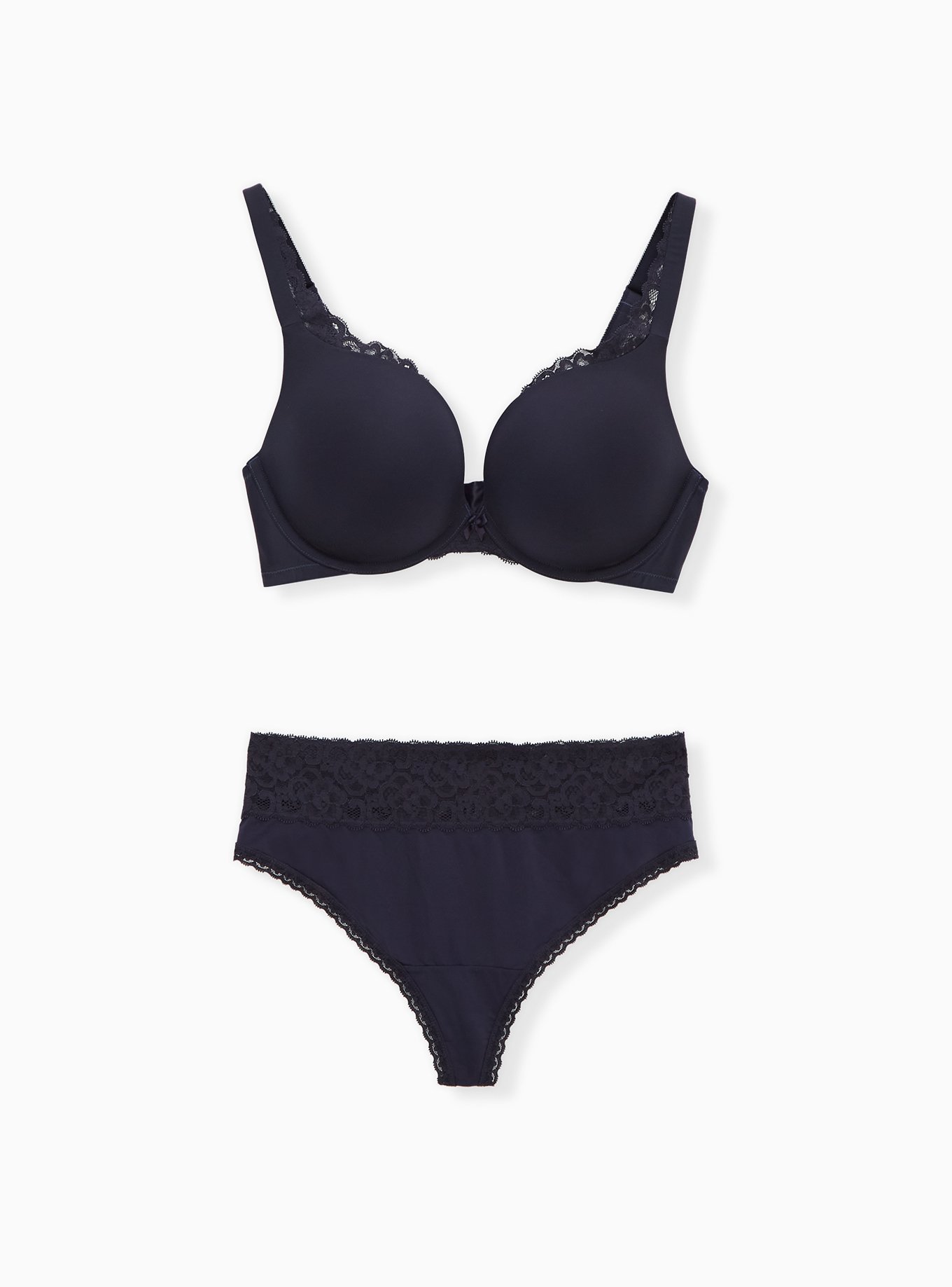 Plus Size - Plunge Push-Up Smooth With Lace Edge Straight Back Bra - Torrid