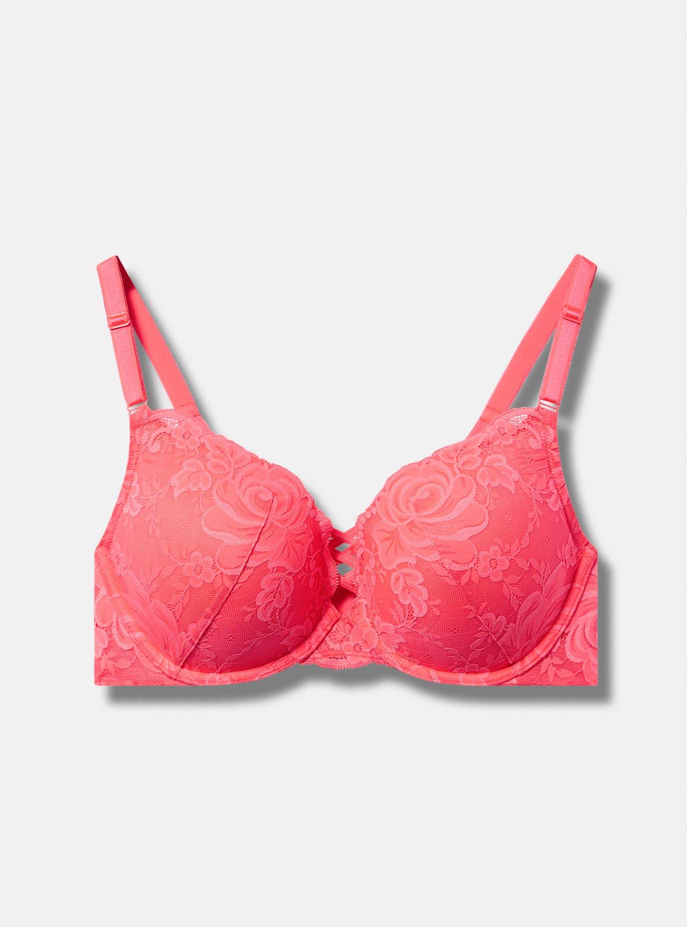 XO Plunge Push-Up Bra, NEON BLUSH, hi-res