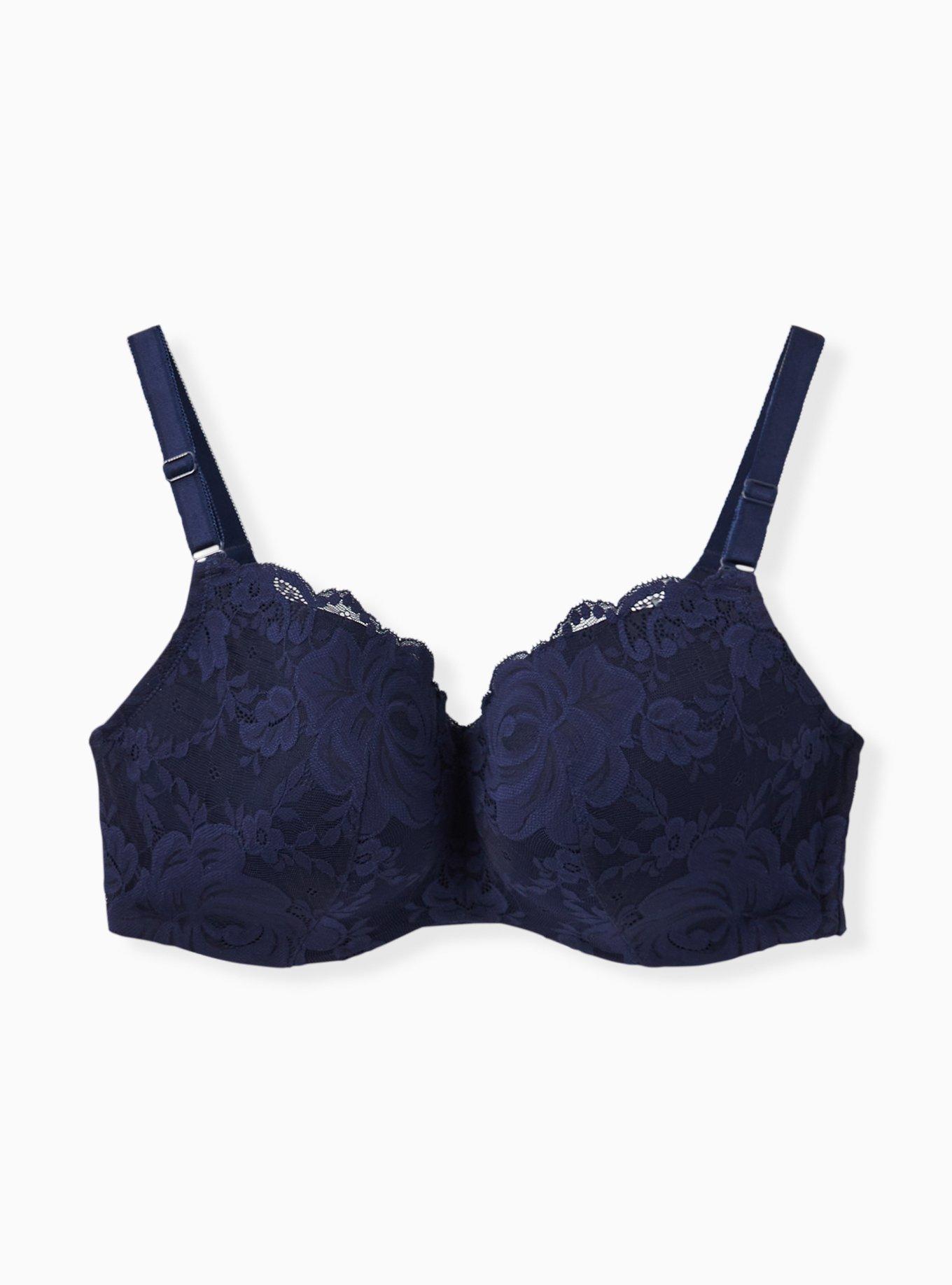 Plus Size - Navy Lace 360° Back Smoothing™ Lightly Lined Full
