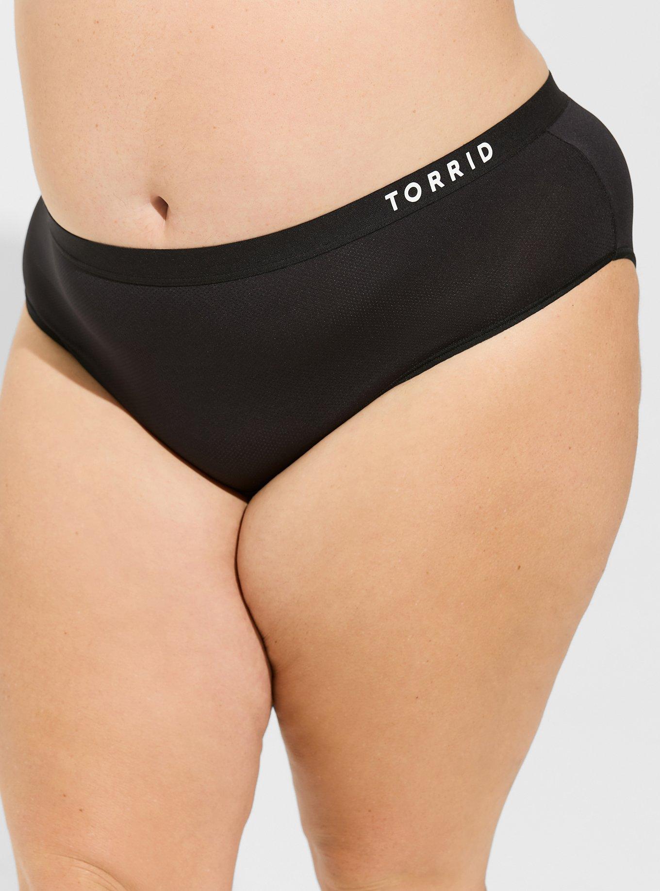 TAHARI Hipster Panties Underwear Size XL Black Polyester Spandex