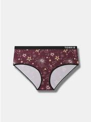 Plus Size Active Microfiber Mid-Rise Hipster Logo Panty, SEQUIN STARS POTENT PURPLE, hi-res