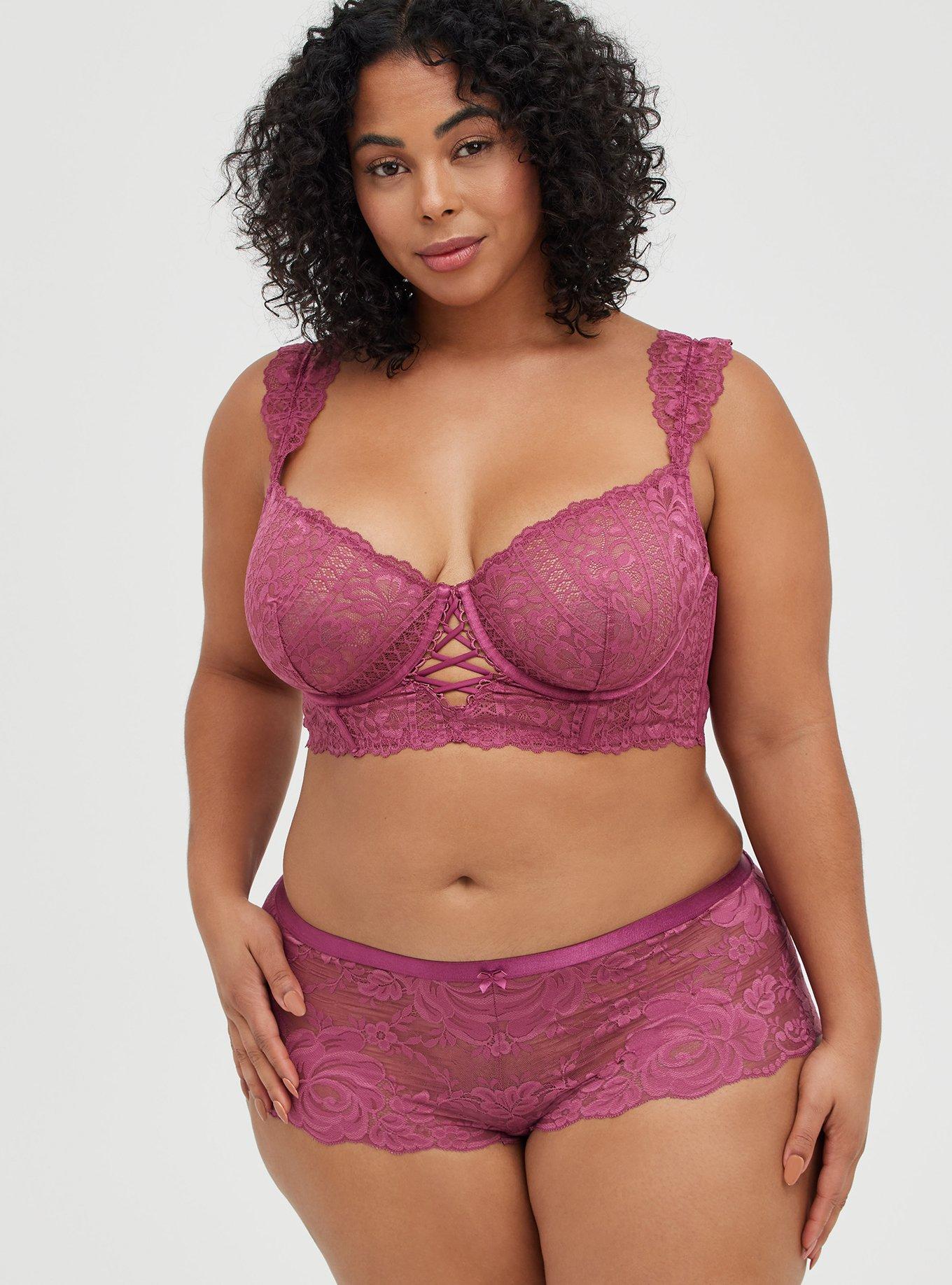 Plus Size - Exploded Floral Lace Mid-Rise Cheeky Panty - Torrid