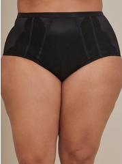 360° Smoothing™ Mid-Rise Brief Lace Pieced Panty, BLACK, alternate