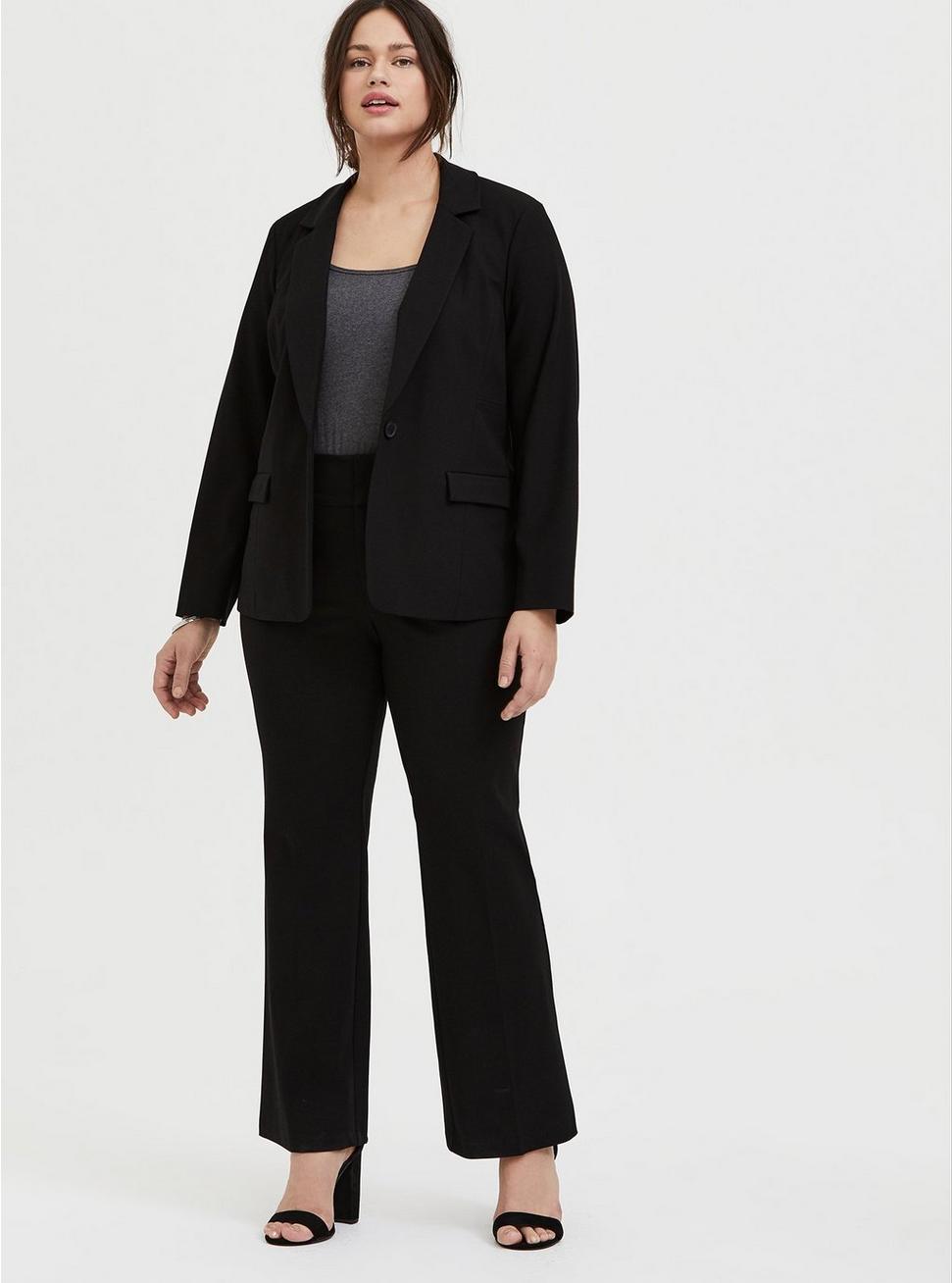 Plus Size - Relaxed Boot Leg Pant - Structured Twill Black - Torrid