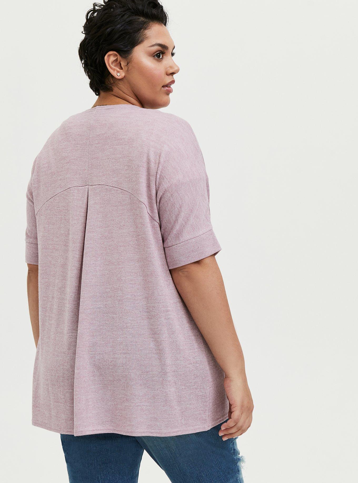 Plus Size Cardigan Open Front Dolman, MAUVE, alternate