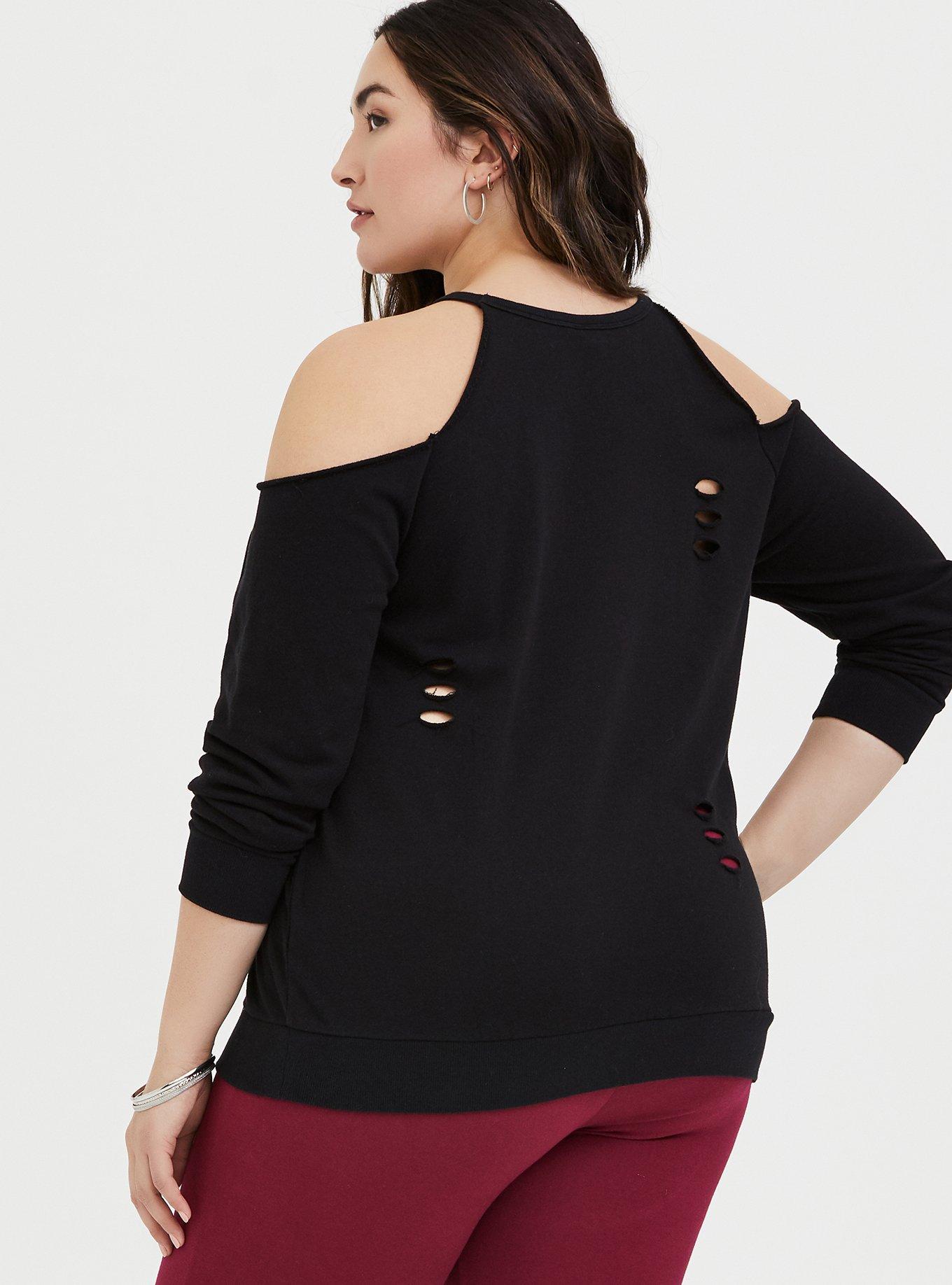 Plus size distressed online sweatshirt