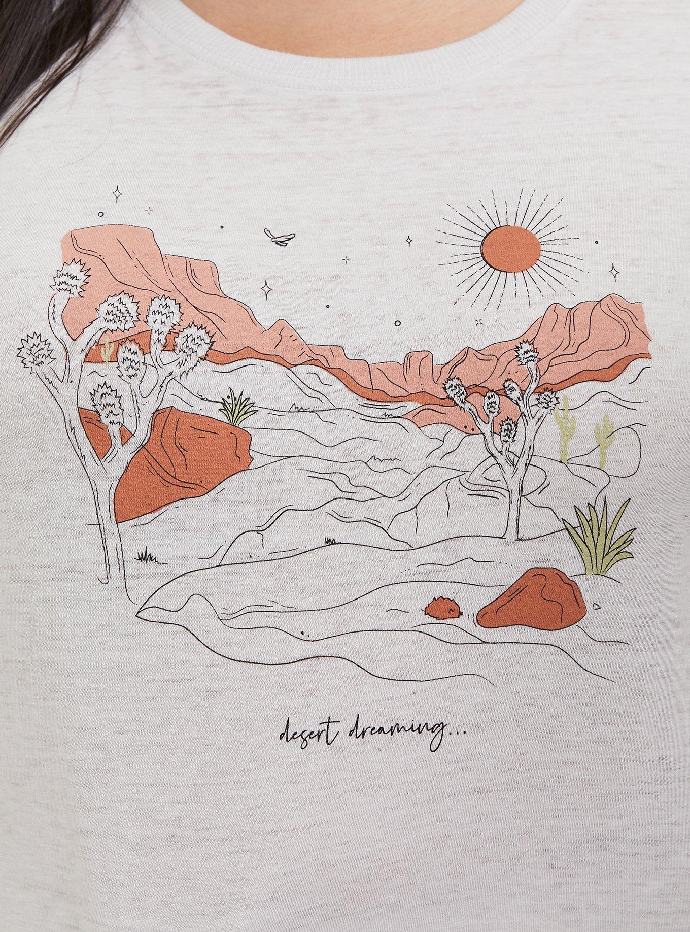 Plus Size Desert Dreaming Classic Fit Crew Tee - Vintage Burnout Oatmeal, WIND CHIME, alternate