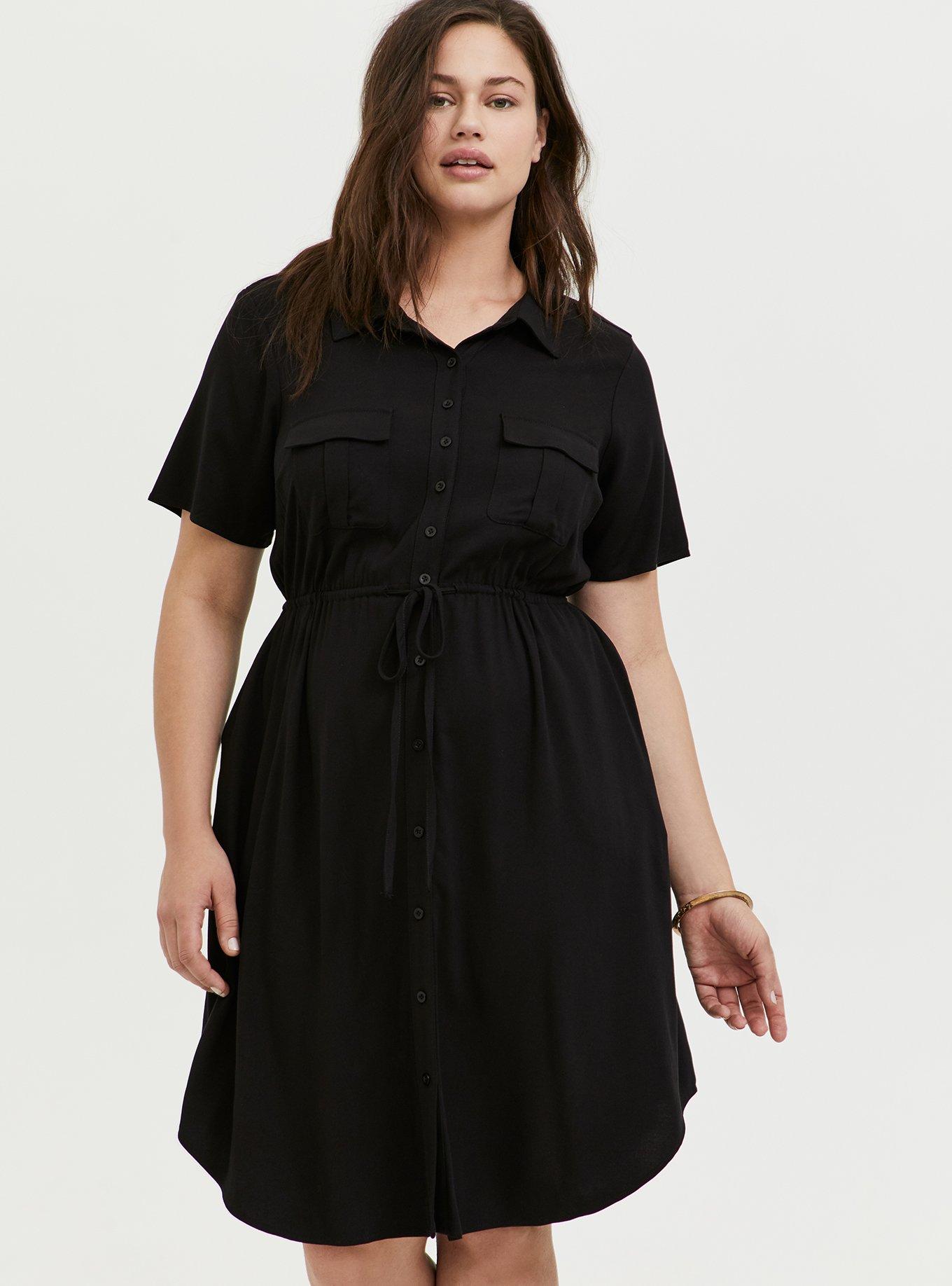 売れ筋商品|||エロクイ カットソー トップス レディース Plus Size Hip Tie Collared Shirt Black onyx エロクイ カットソー トップス レディース Plus Size Hip Tie
