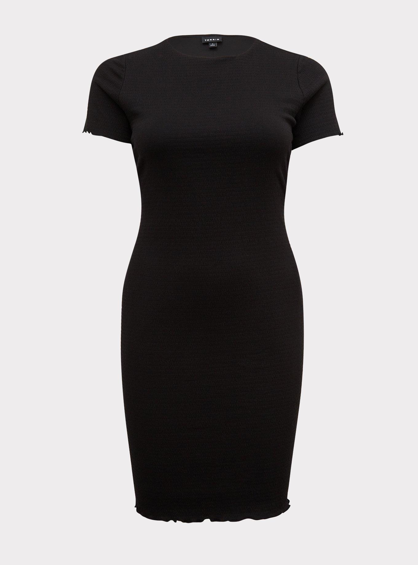 Plus Size - Black Smocked Bodycon Dress - Torrid