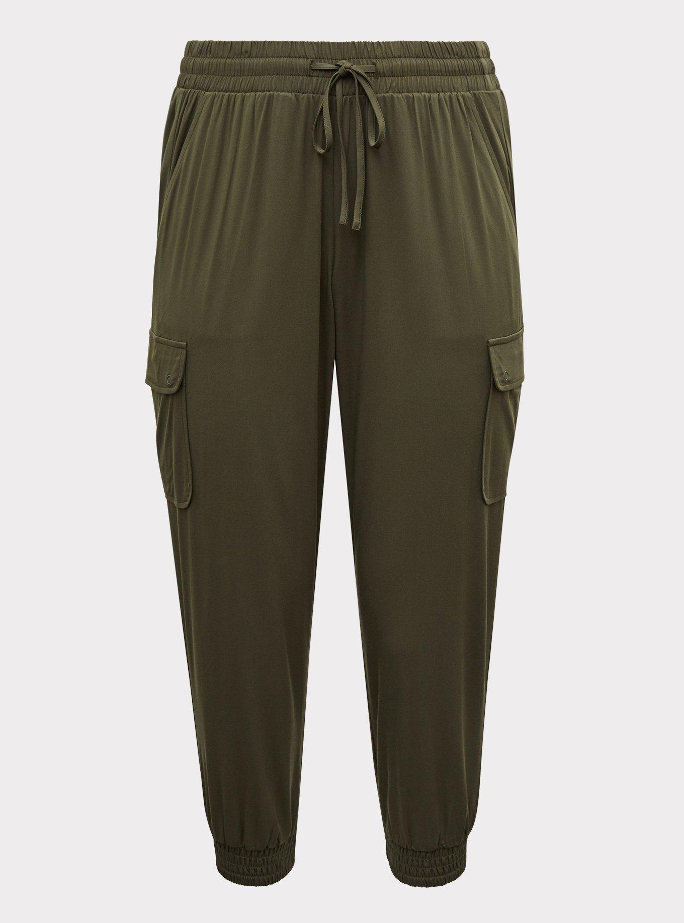 All In Motion Women's Olive Green High-Rise Ribbed Jogger Pants