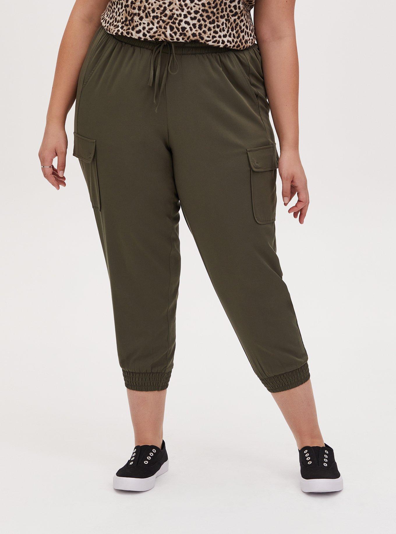 Plus Size - Relaxed Fit Jogger - Challis Olive Green - Torrid