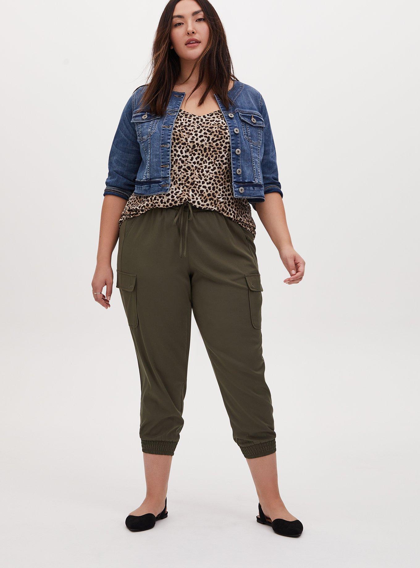 Plus Size - Relaxed Fit Jogger - Challis Olive Green - Torrid