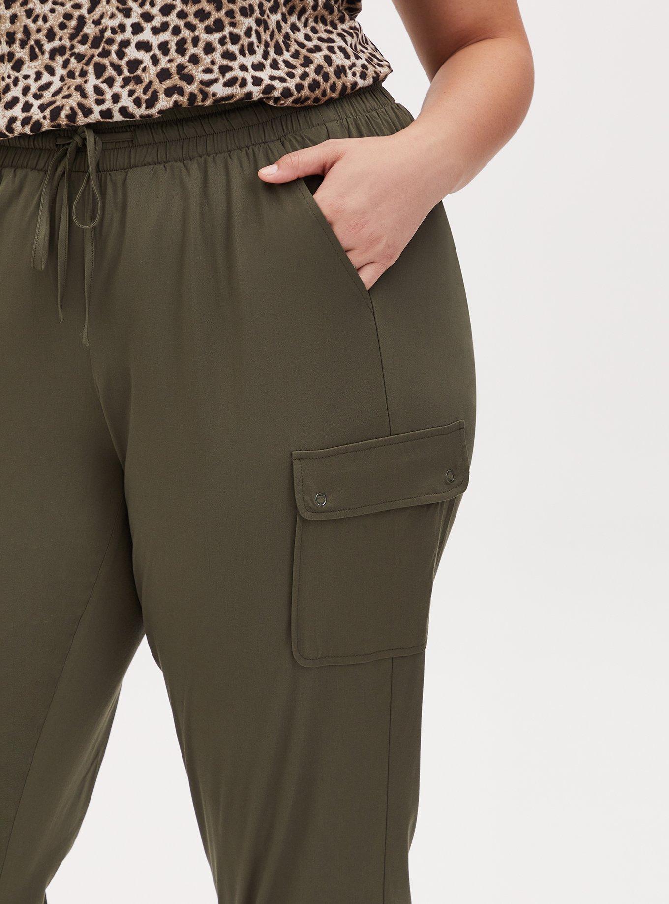 Plus Size - Relaxed Fit Jogger - Challis Olive Green - Torrid