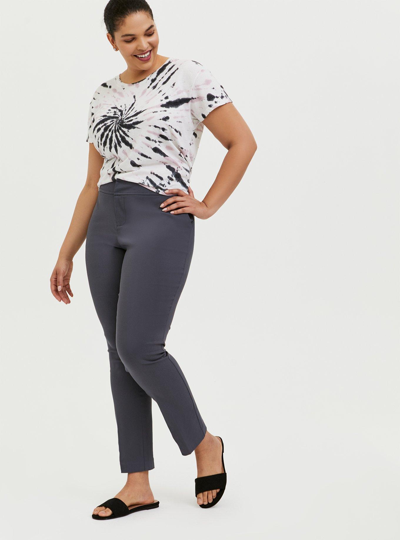 Crop Millennium Stretch Straight Leg Trouser - Dark Slate Grey , NINE IRON, alternate