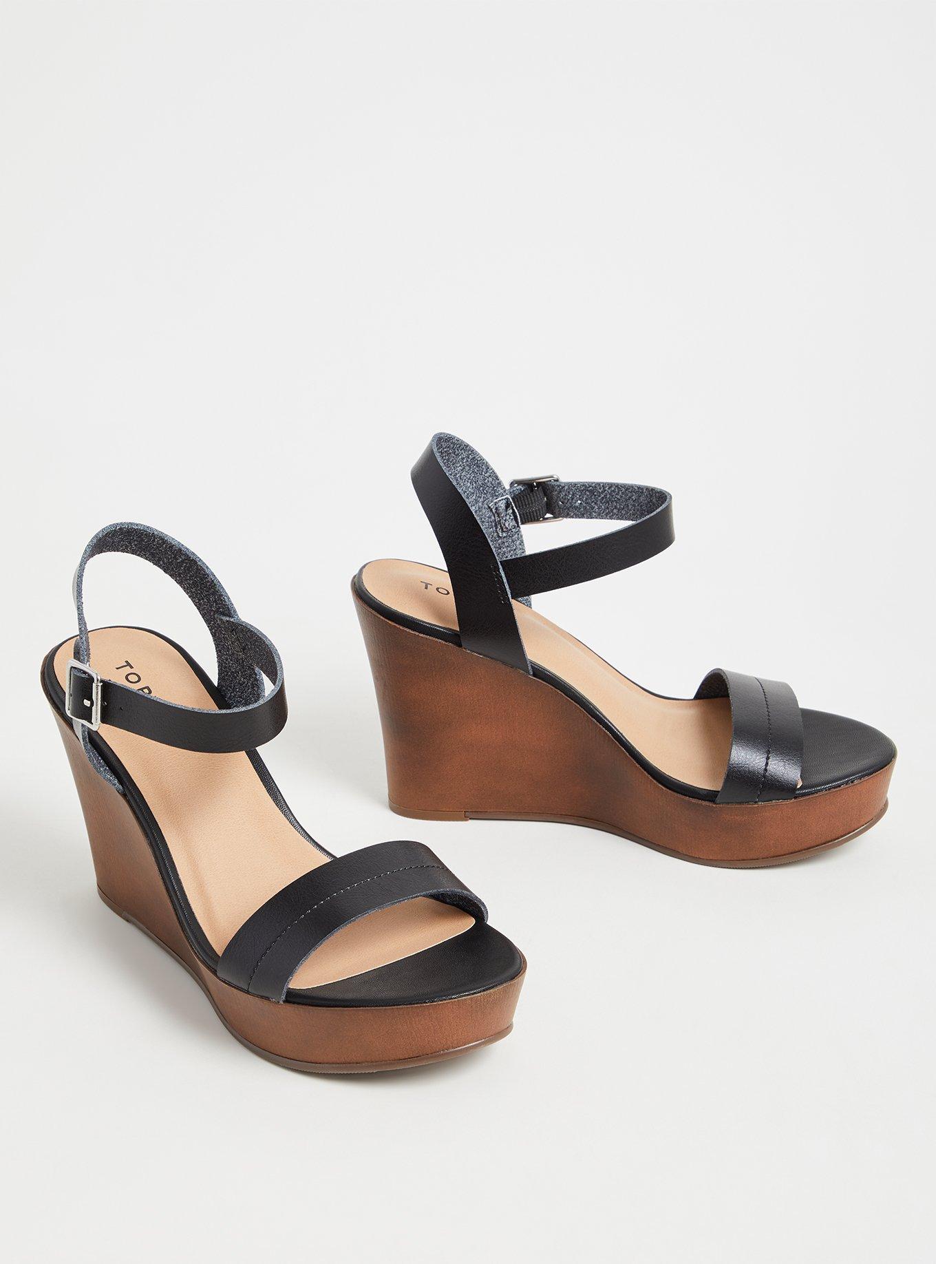 Plus Size Espadrille Platform Wedge Sandal (WW), BLACK, alternate