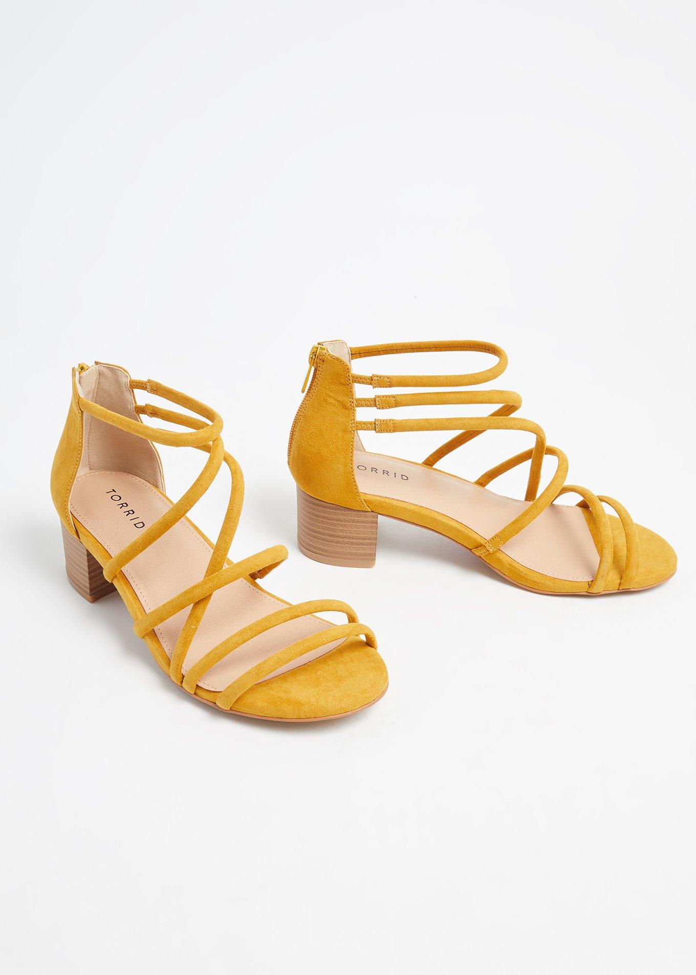 Mustard yellow strappy heels hotsell