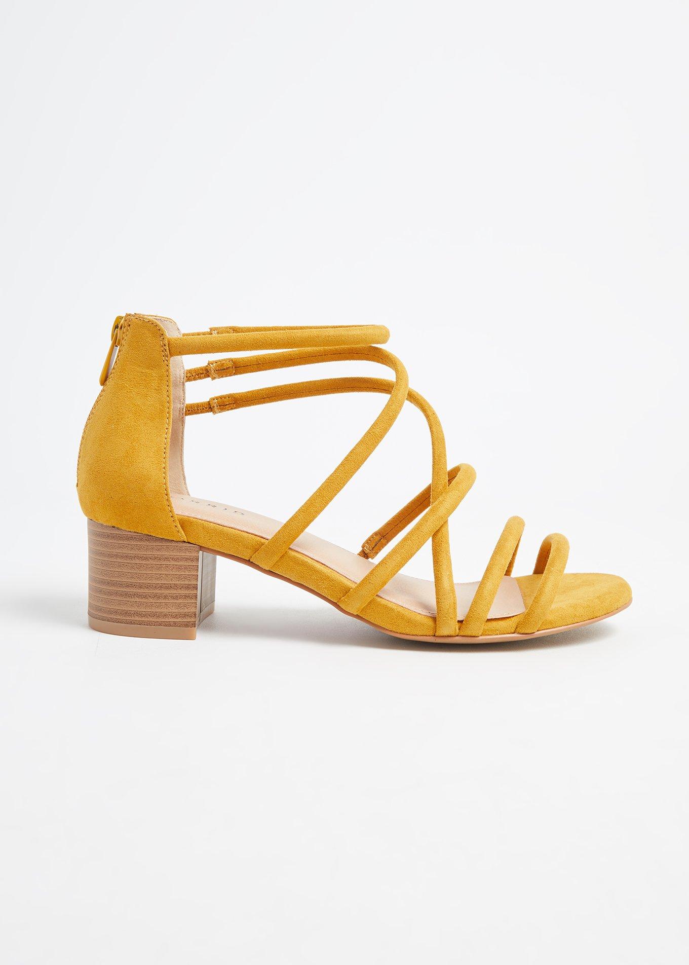 Mustard heeled sandals hotsell