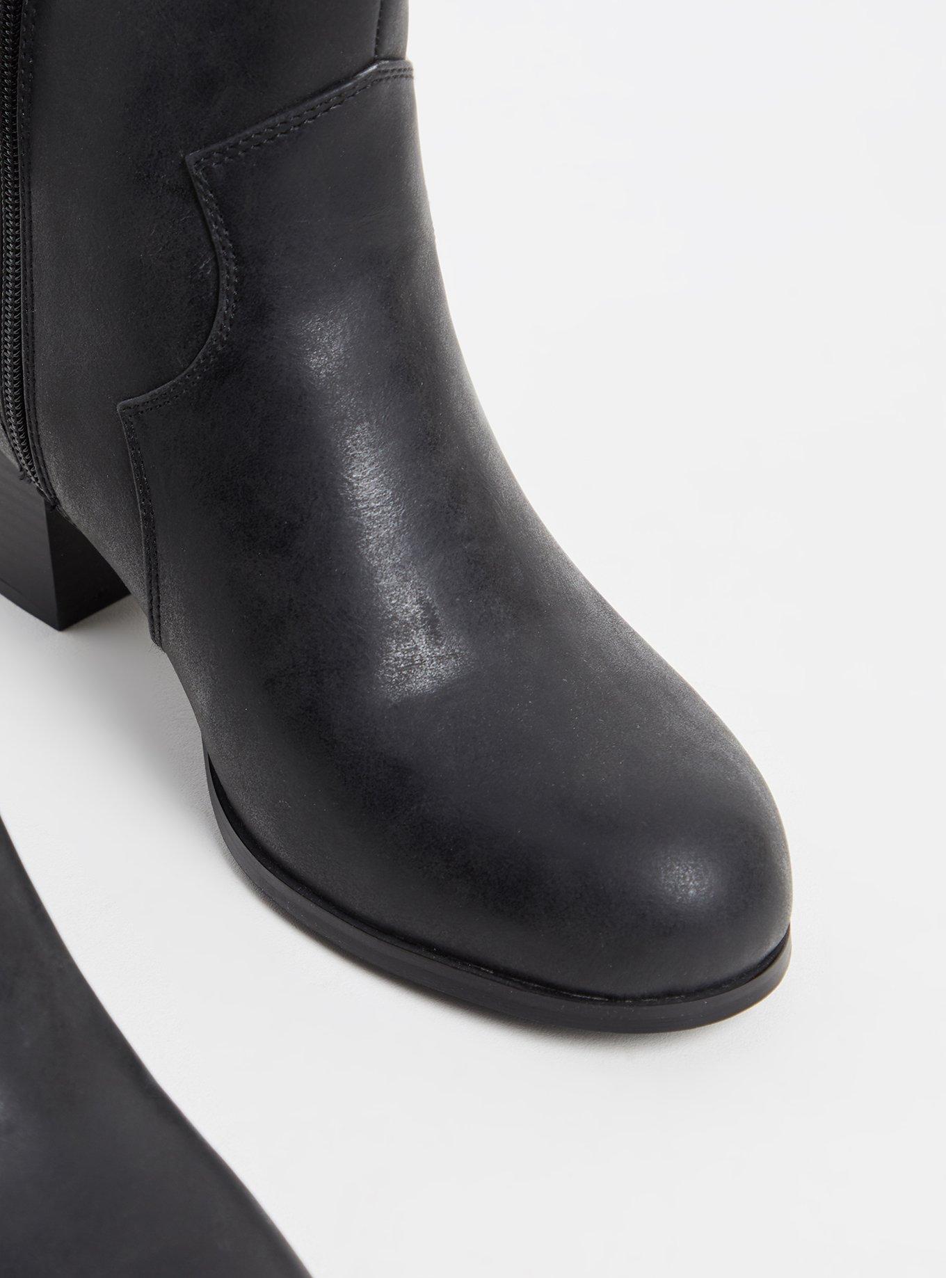 Faux Suede Western Bootie (WW), BLACK, alternate