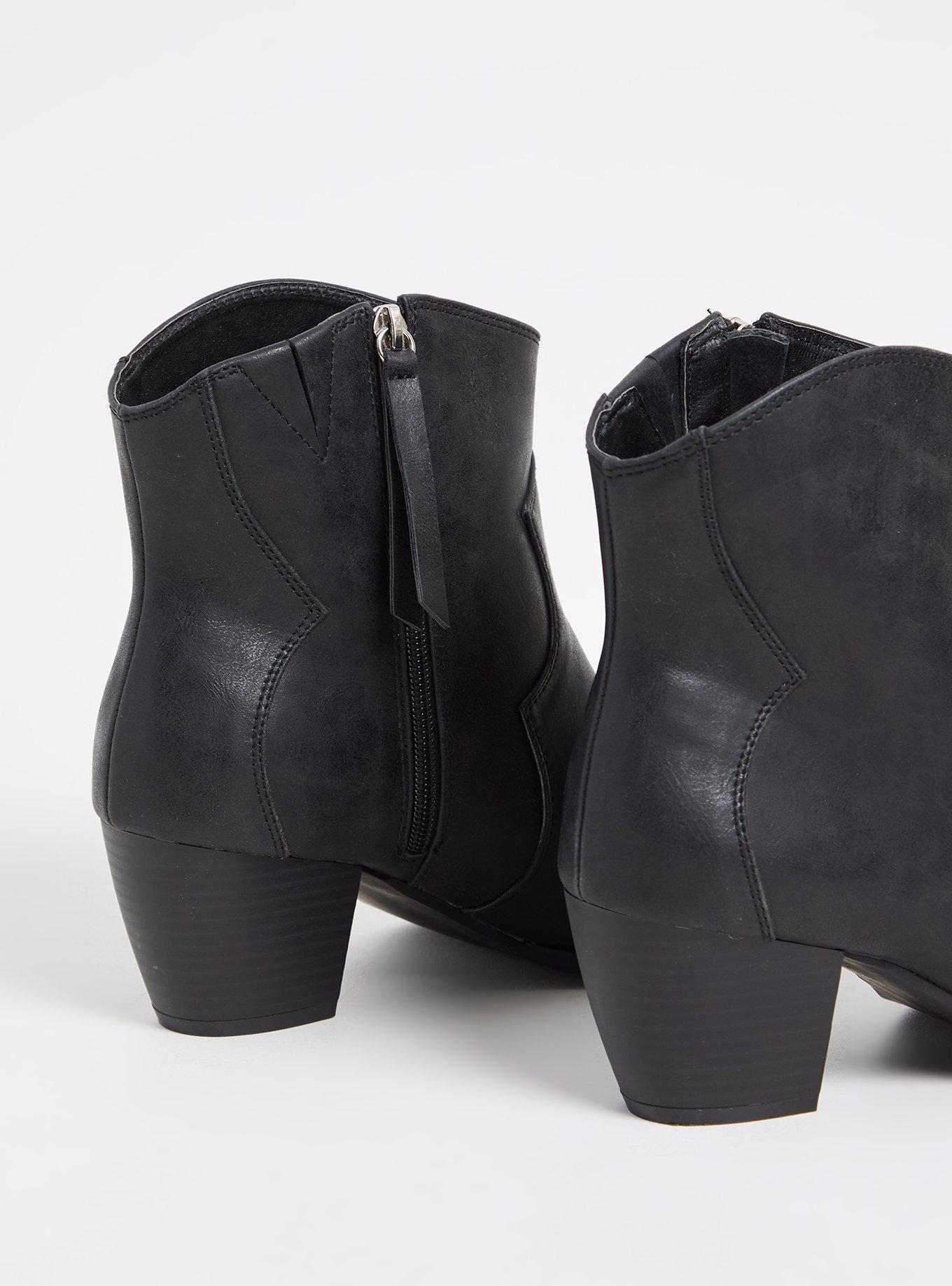 Faux Suede Western Bootie (WW), BLACK, alternate