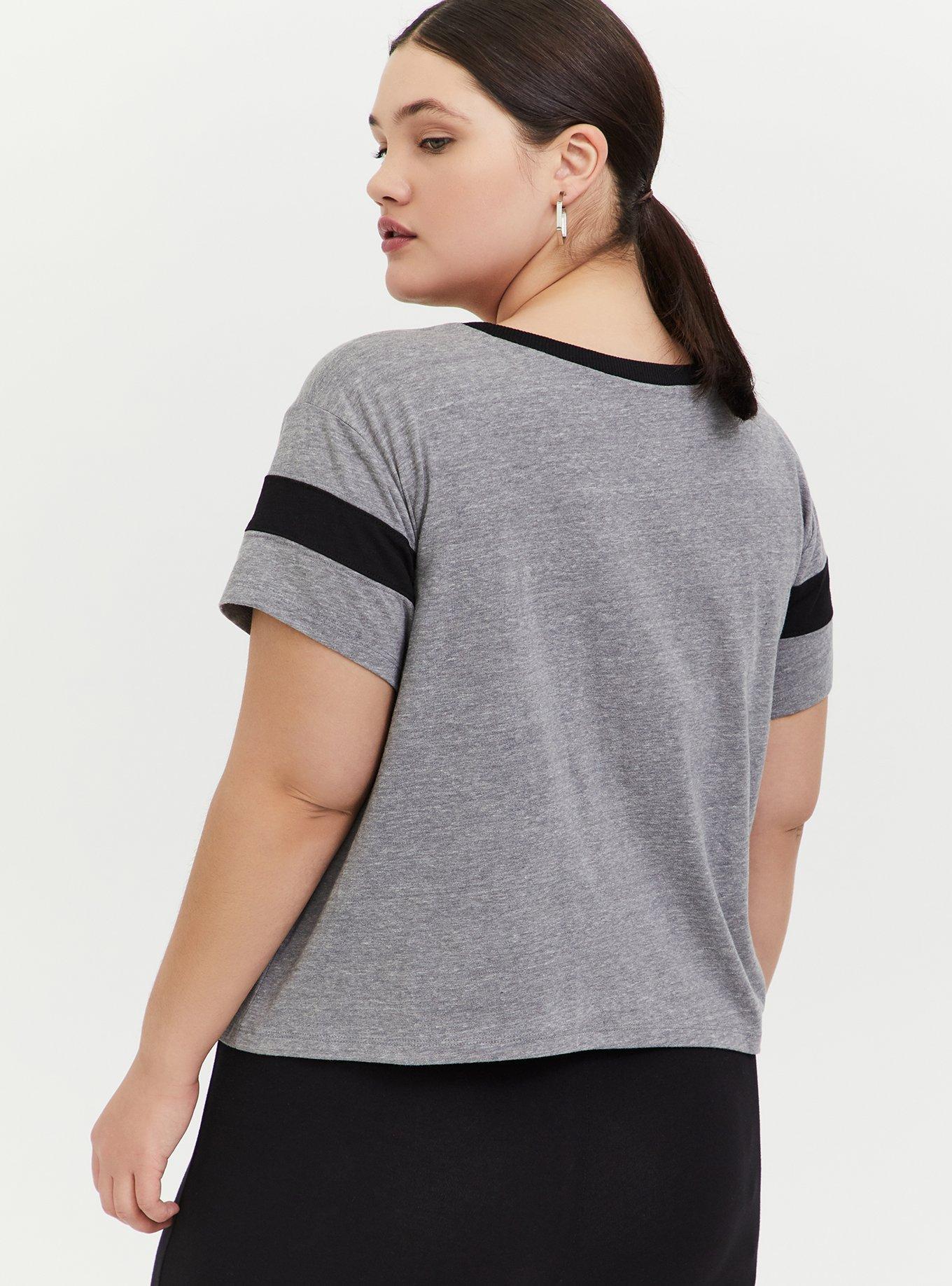 Crop Relaxed Fit Ringer Tee - Triblend Jersey Heather Grey, HEATHER GREY, alternate