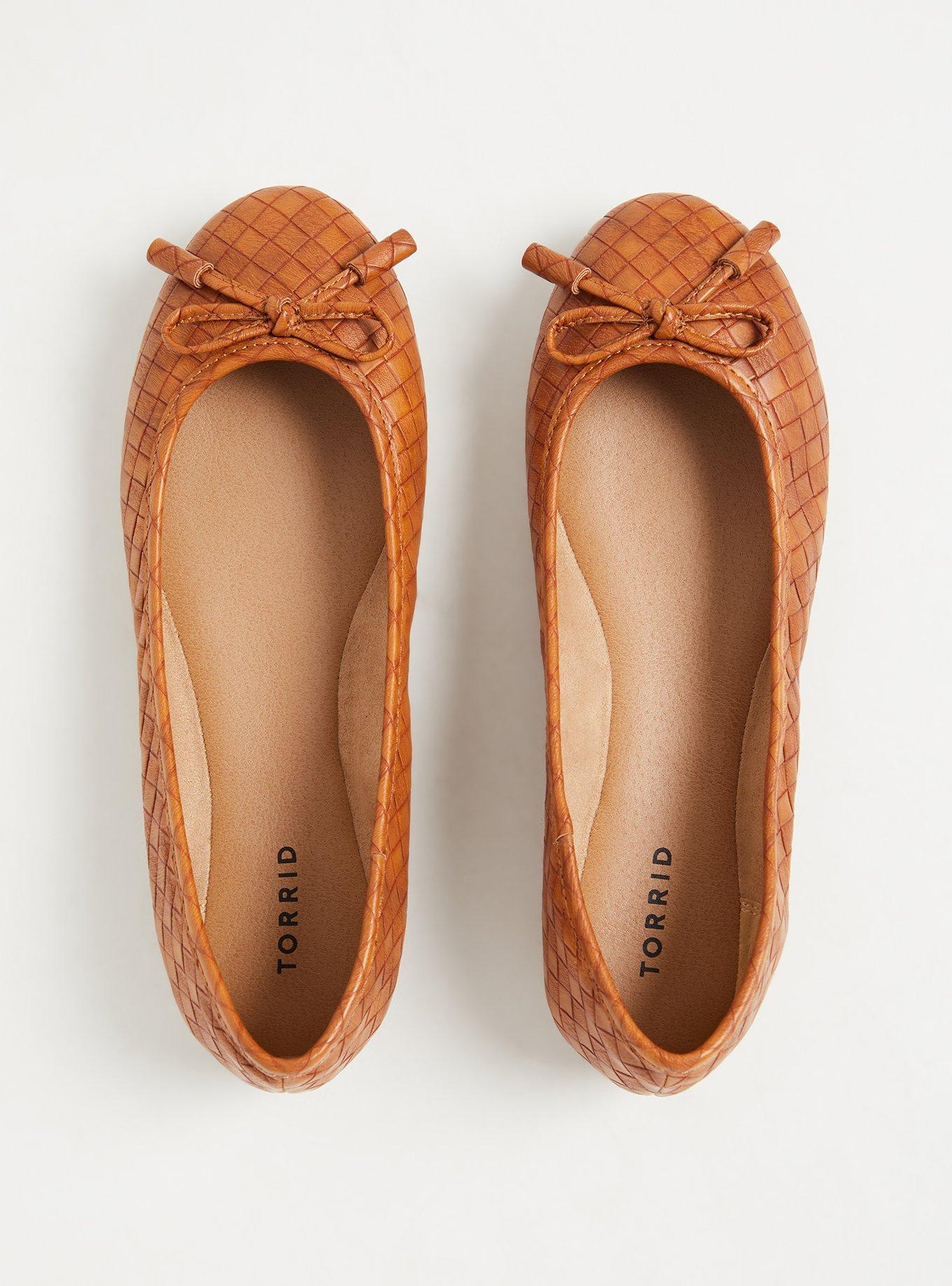Plus Size Bow Ballet Flat (WW), COGNAC, alternate