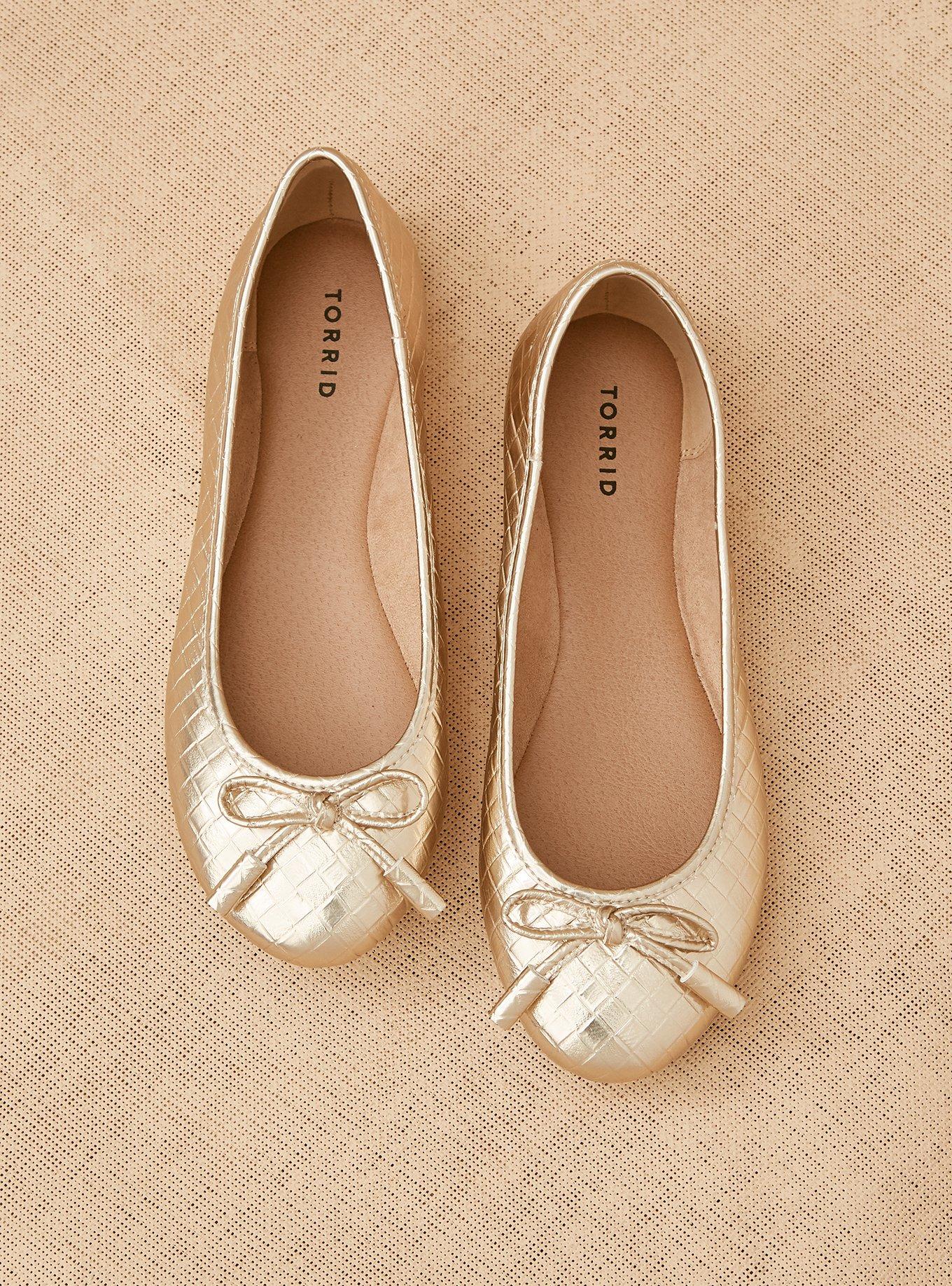 Bow Ballet Flat (WW), GOLD, hi-res