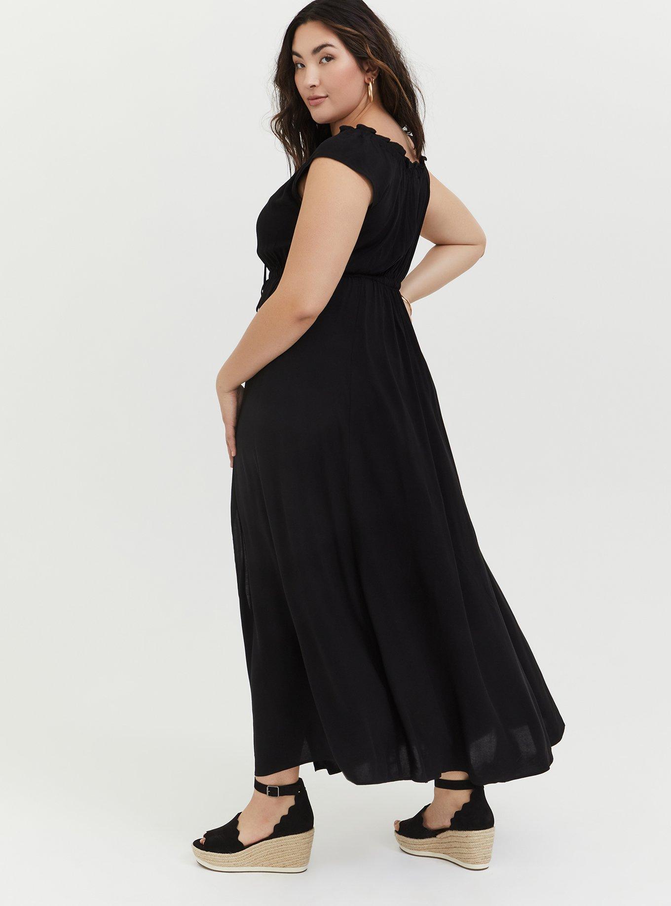 Plus Size - Maxi Challis Tie-Front Dress - Torrid