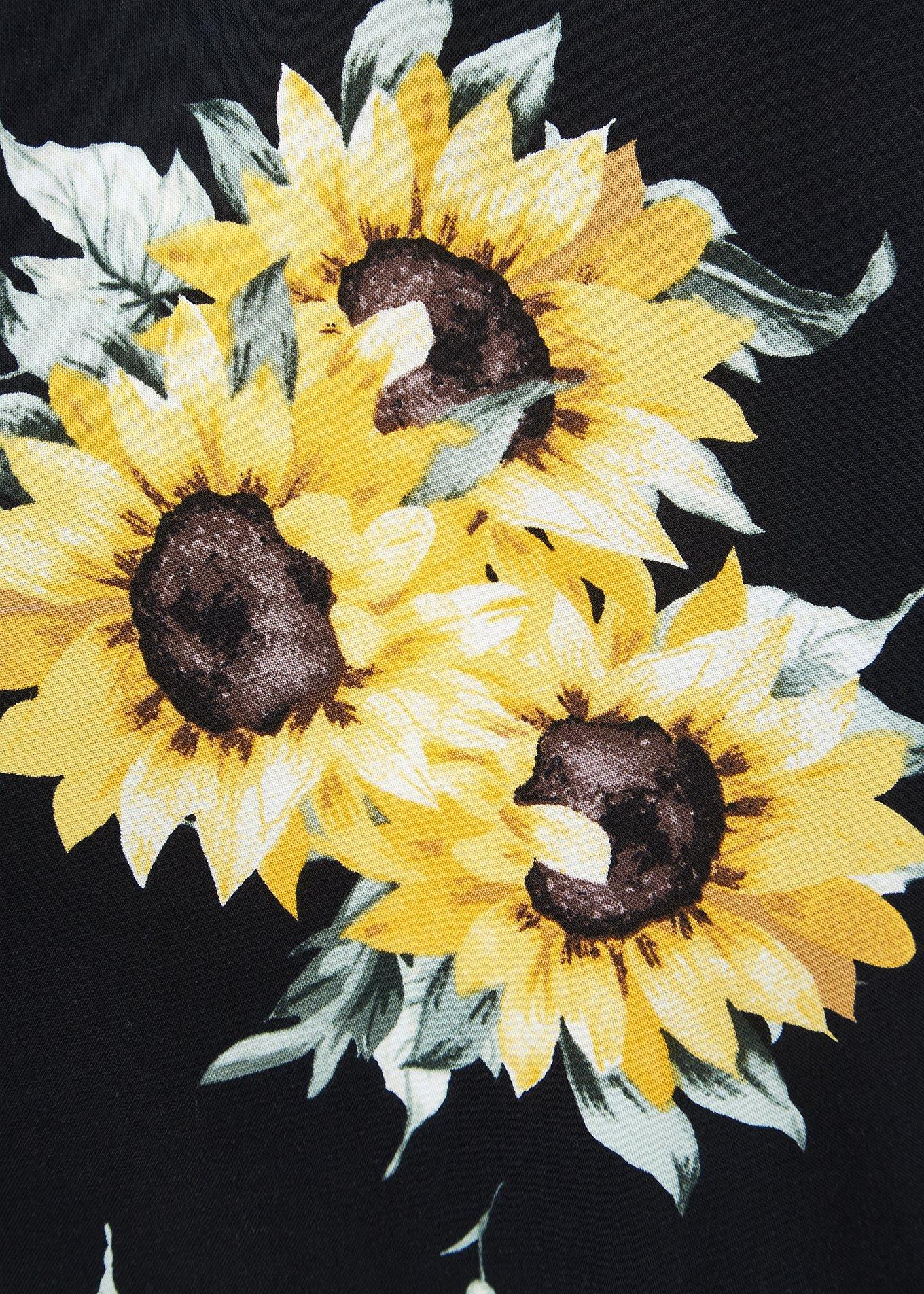 Maxi Challis Tie-Front Dress, BLACK FLORAL, alternate