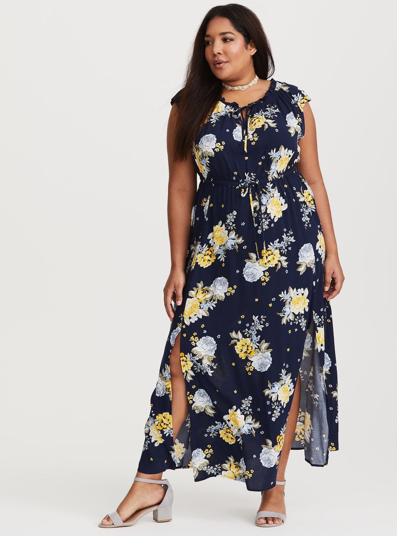 Plus Size - Black Button-Front Challis Maxi Dress - Torrid