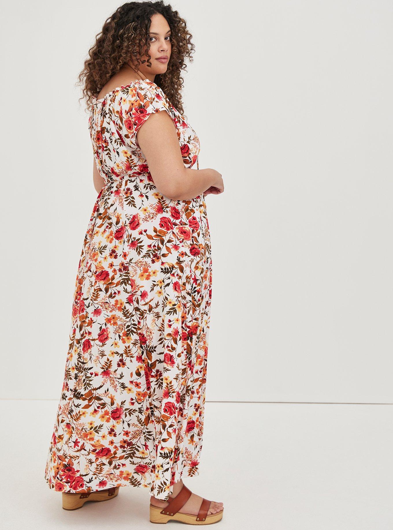 Maxi Challis Tie-Front Dress, WHITE FLORAL, alternate