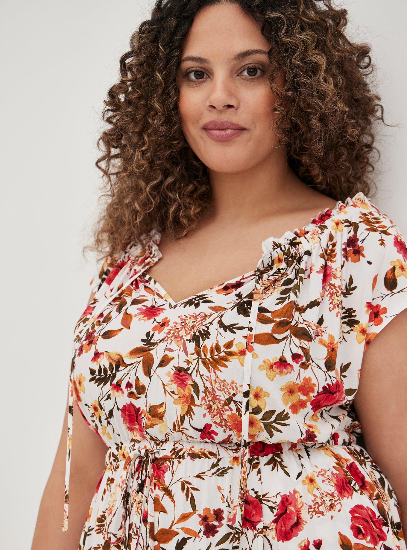 Maxi Challis Tie-Front Dress, WHITE FLORAL, alternate