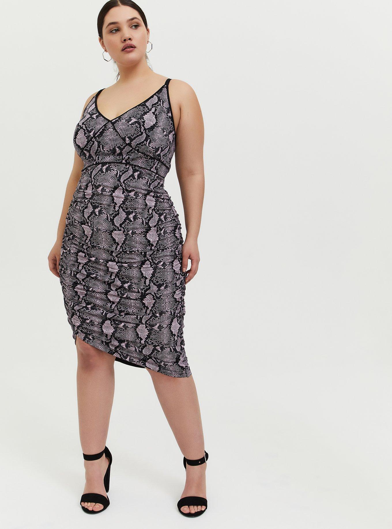 pink snakeskin bodycon dress Pink Snake Print Strappy Plunge Bodycon Dress