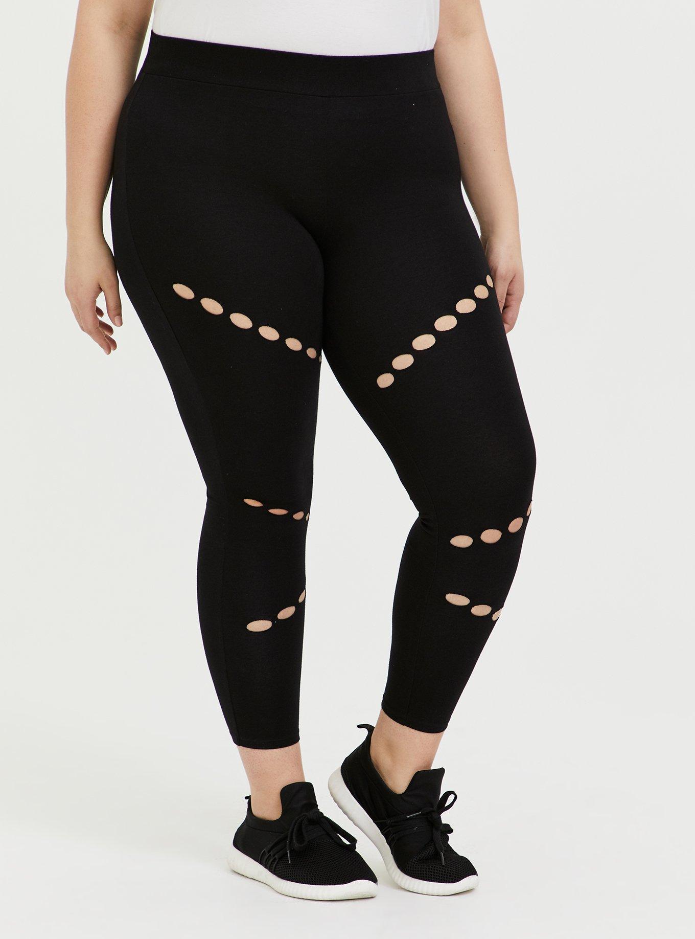 Crop Premium Legging - Hole Black