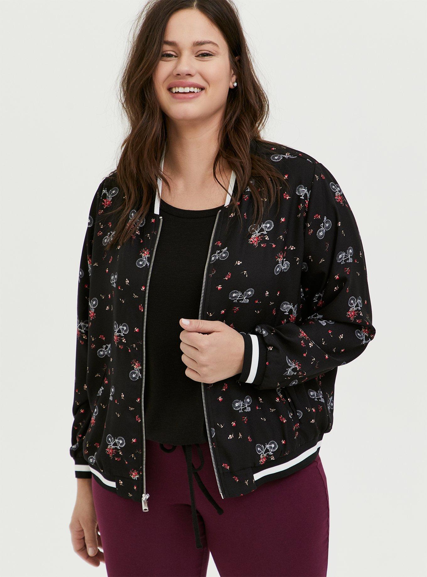 Torrid floral bomber jacket sale