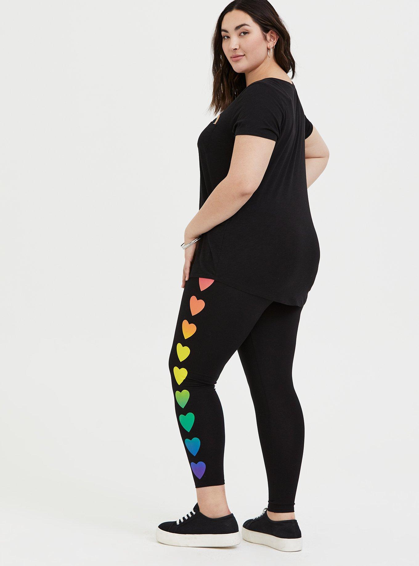 YOURS Curve Plus Size Black Rainbow Leopard Print Shorts