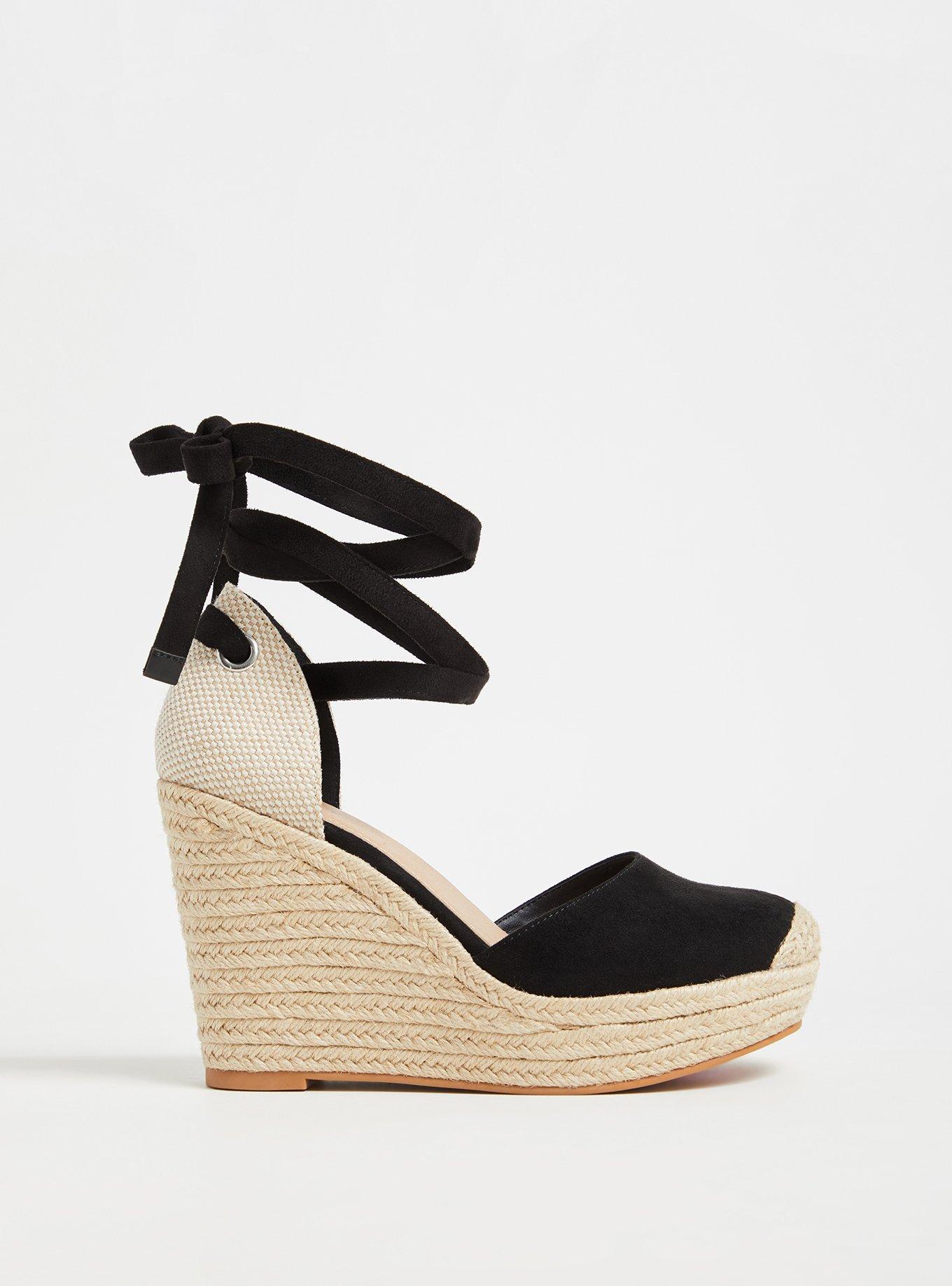 Espadrille wedge fashion ankle wrap