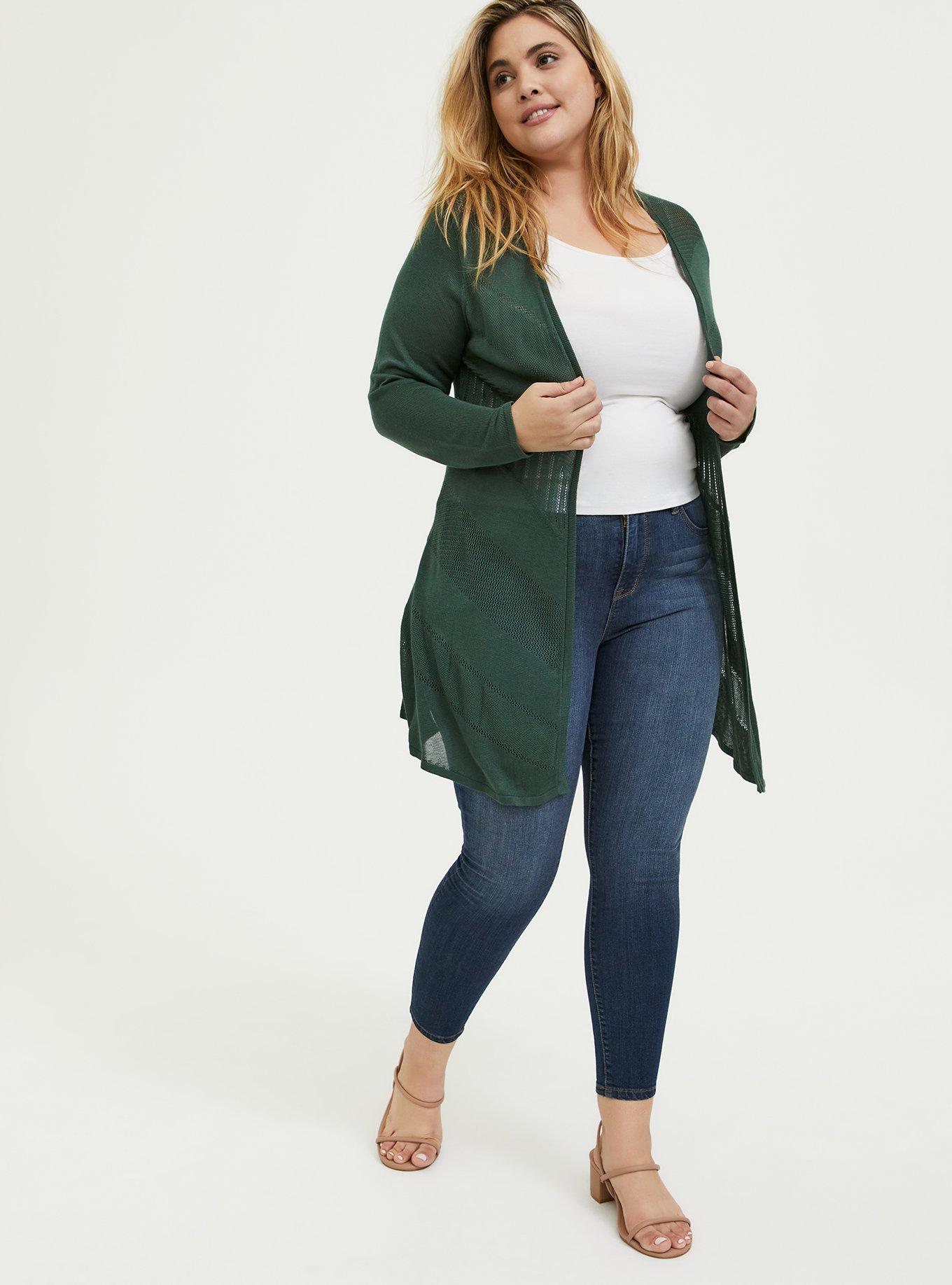 Open front 2024 pointelle cardigan