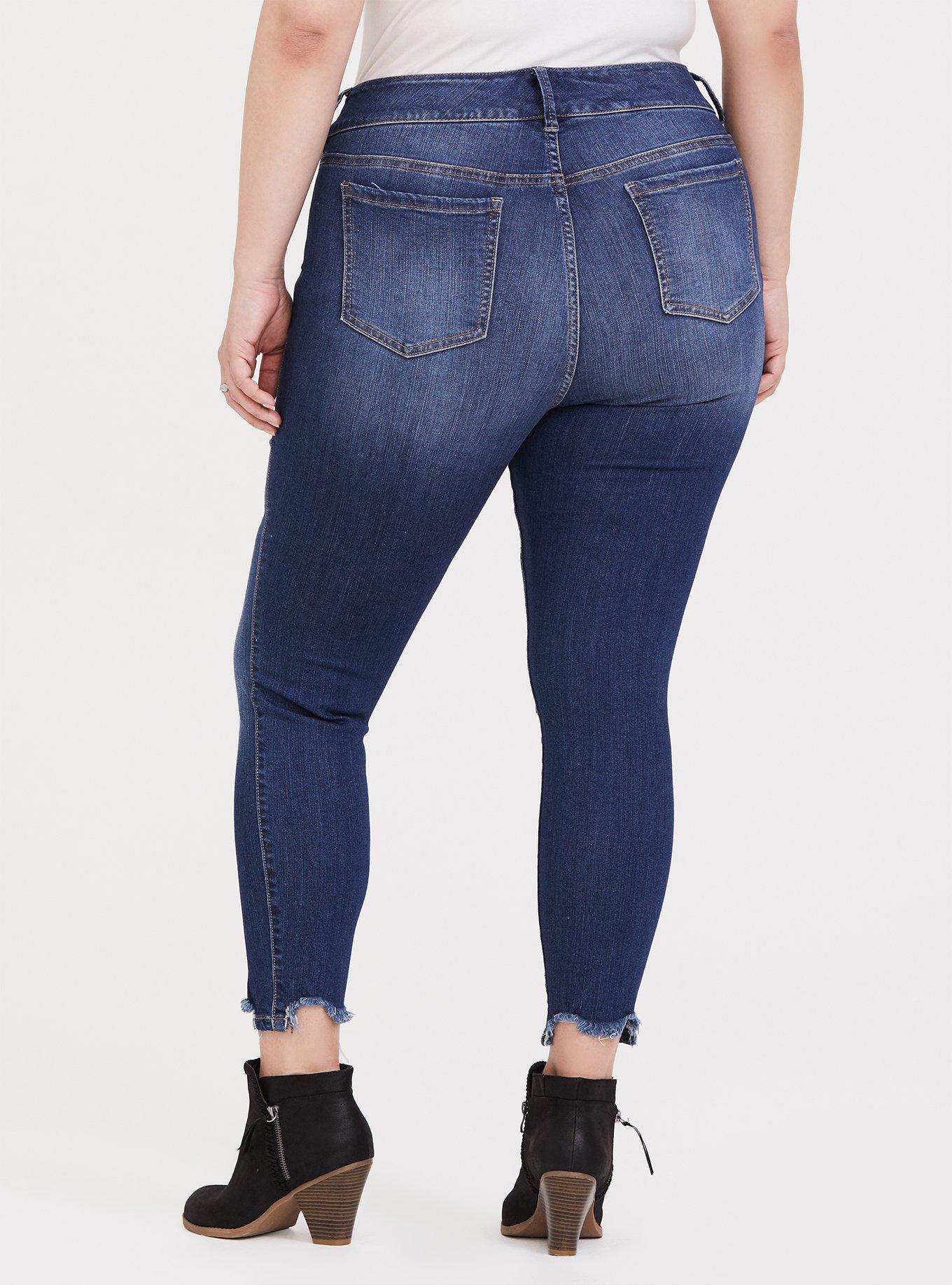 Plus Size - Jegging Skinny Premium Stretch High-Rise Destructed