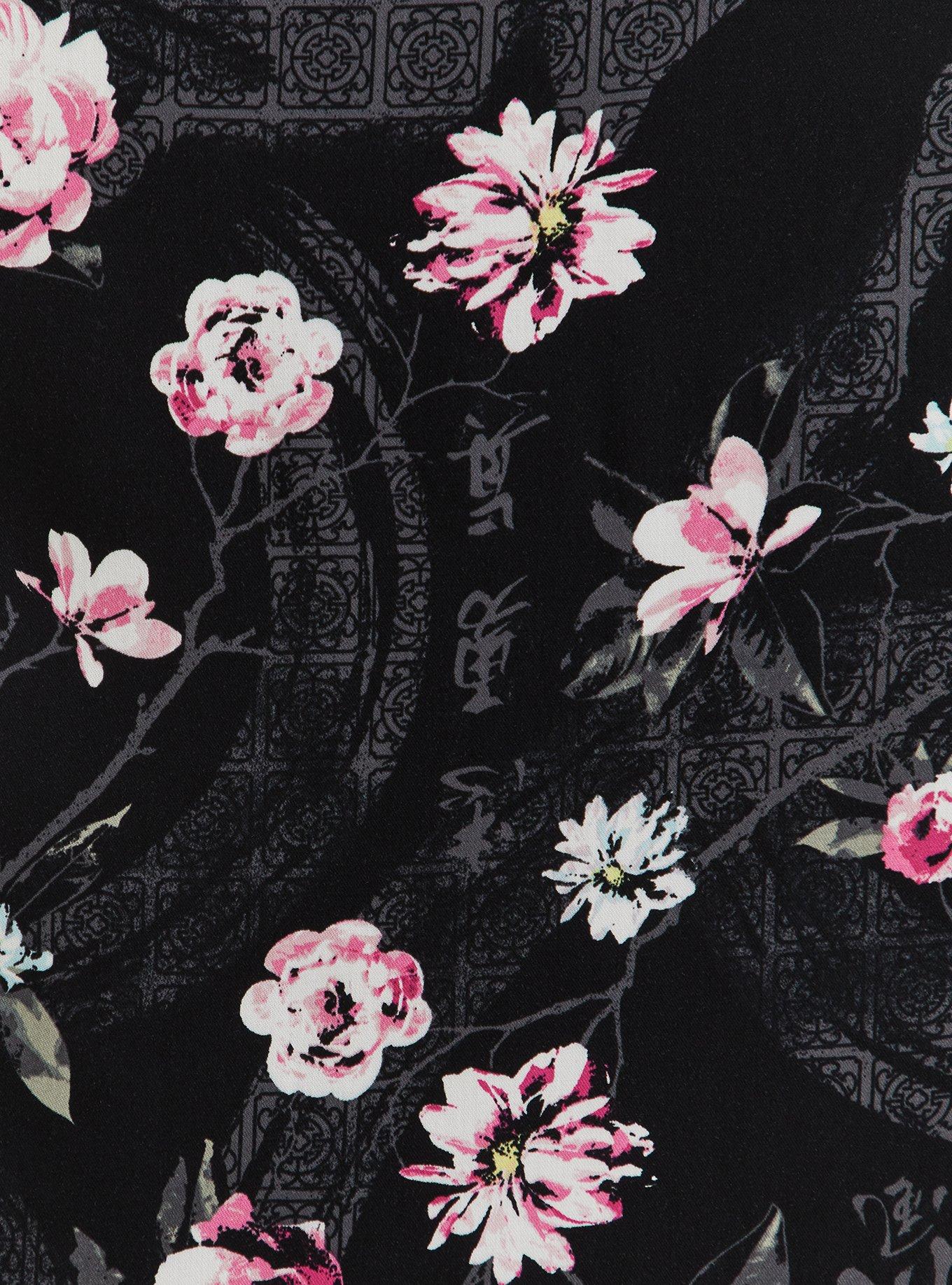 Disney Mulan Black Floral Surplice Maxi Dress, BLACK FLORAL, alternate