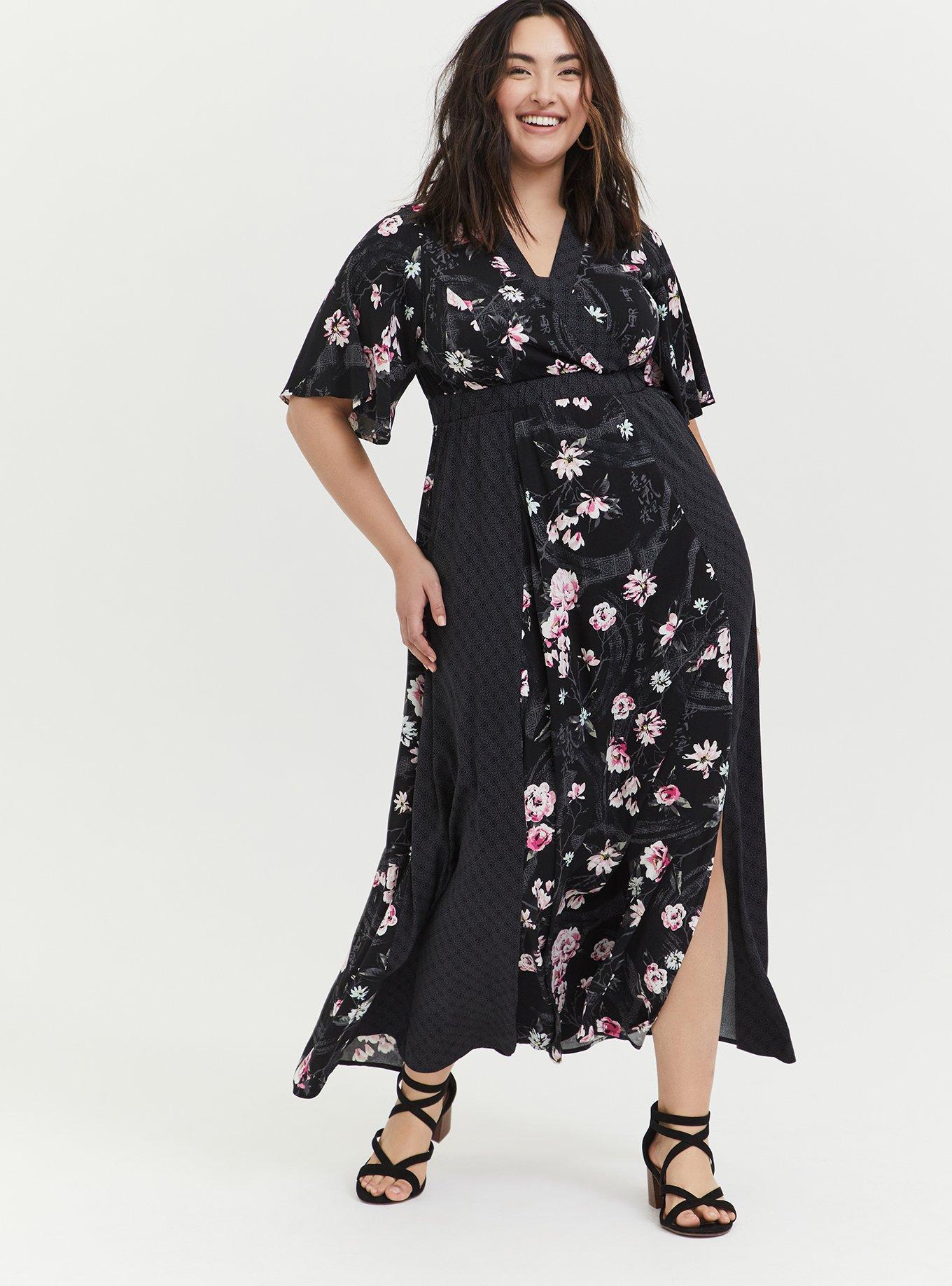 Torrid black floral outlet maxi dress