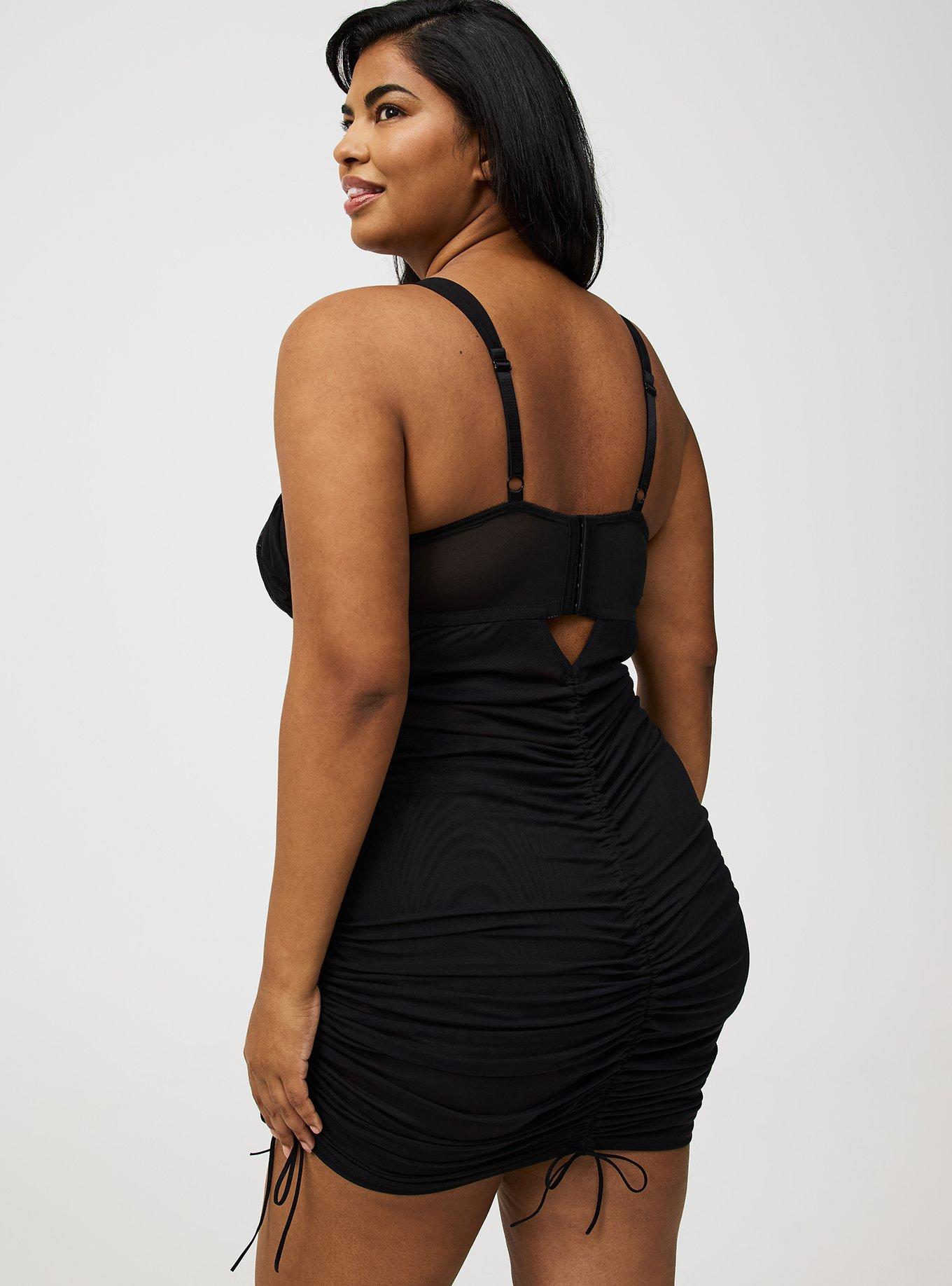 Ruched Mesh Chemise