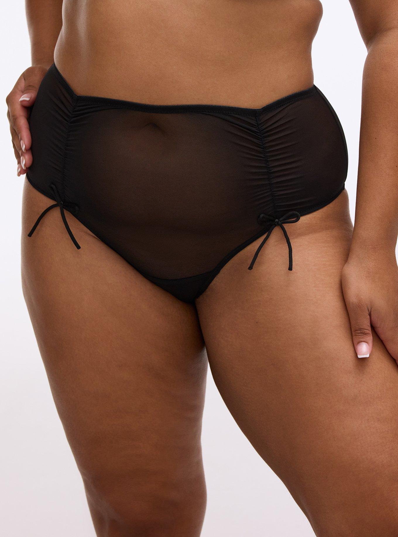Plus Size Overt Innocence Cheeky Panty, RICH BLACK, alternate