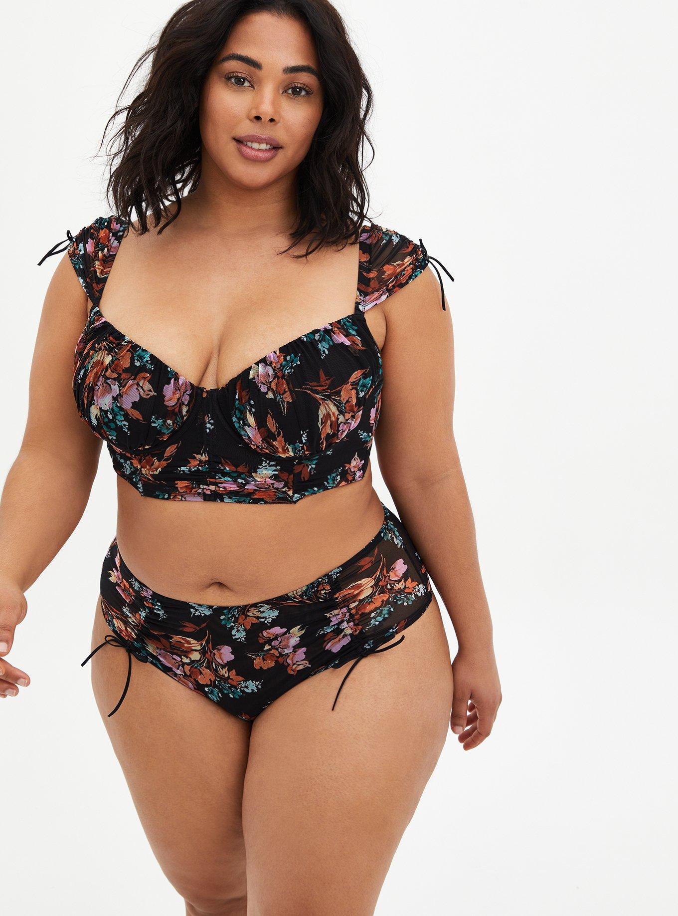 Plus Size - Ruched Cheeky Panty - Floral - Torrid