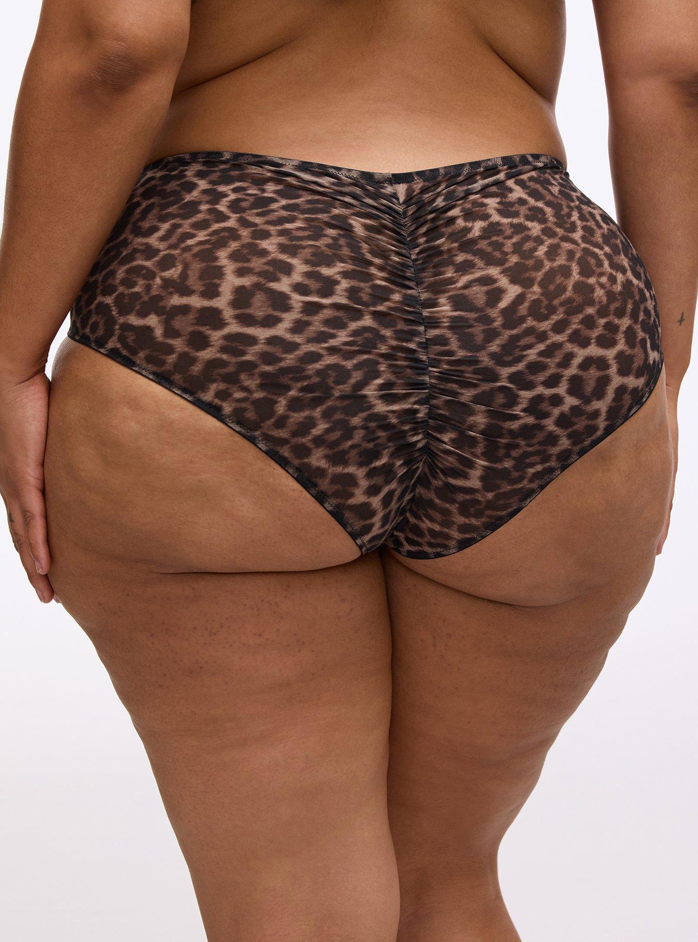 Plus Size Overt Innocence Cheeky Panty, ON THE PROWL LEOPARD CHOCOLATE, alternate